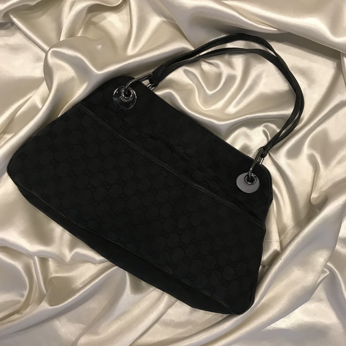 Gucci × Vintage gg canvas eclipse bag gucci black multilogo monogram purse Size ONE SIZE - 13 Thumbnail