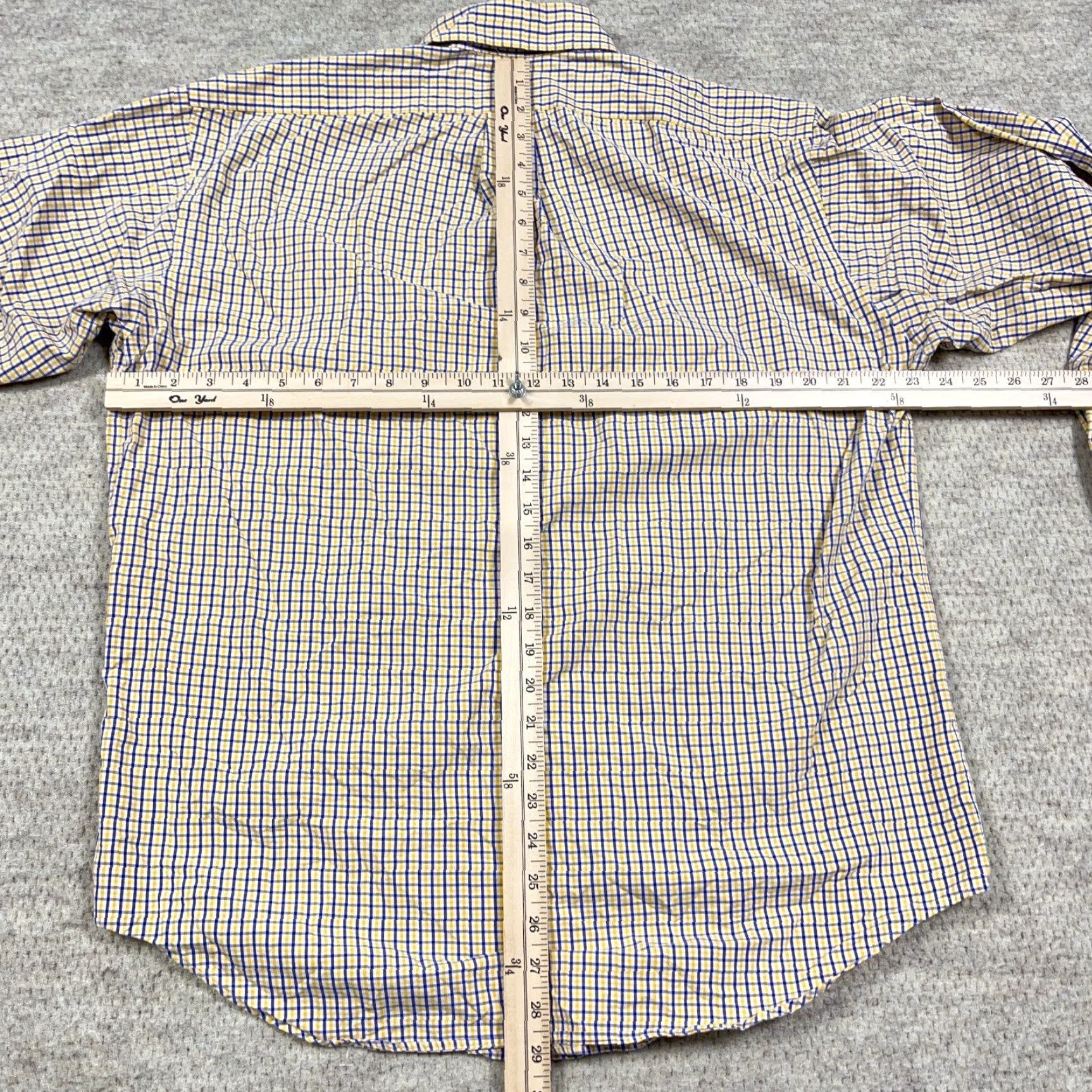 Ralph Lauren Ralph Lauren Shirt Men Medium Yellow Blue Button Up Blake Tattersall Plaid Dress Shirt Size 40R - 5 Thumbnail