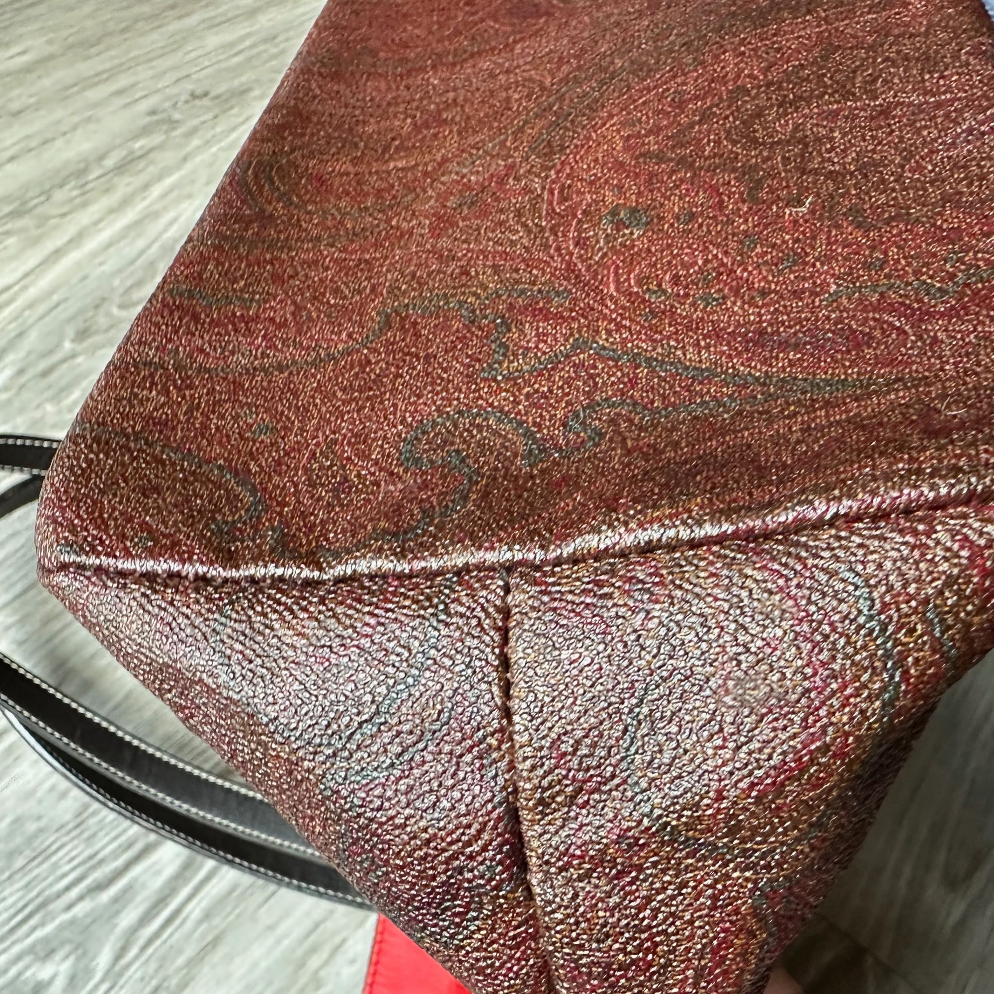 Etro ETRO Milano Limited Edition Red Leather and Coated Paisley C Size ONE SIZE - 11 Thumbnail