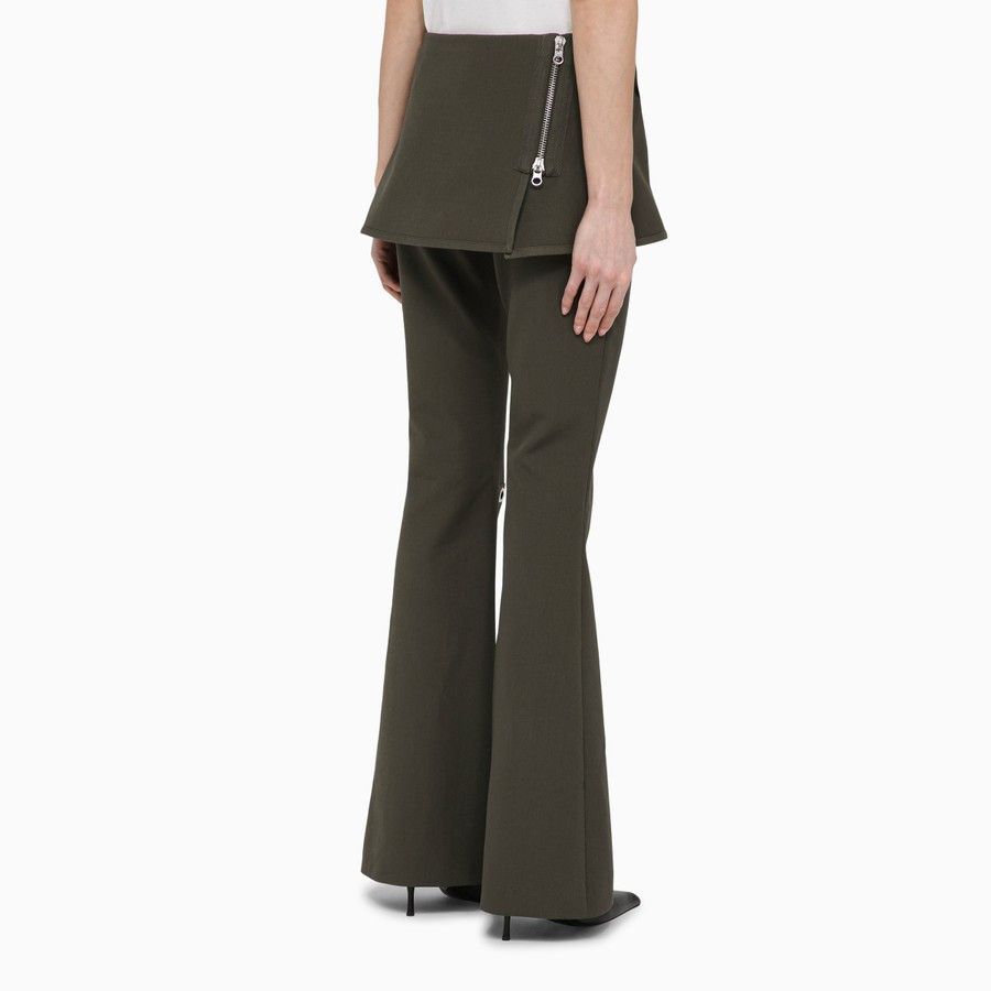 Courreges o1d2blof0824 Cotton Mini Skirt Trousers in Military Green Size 26" / US 2 / IT 38 - 4 Thumbnail