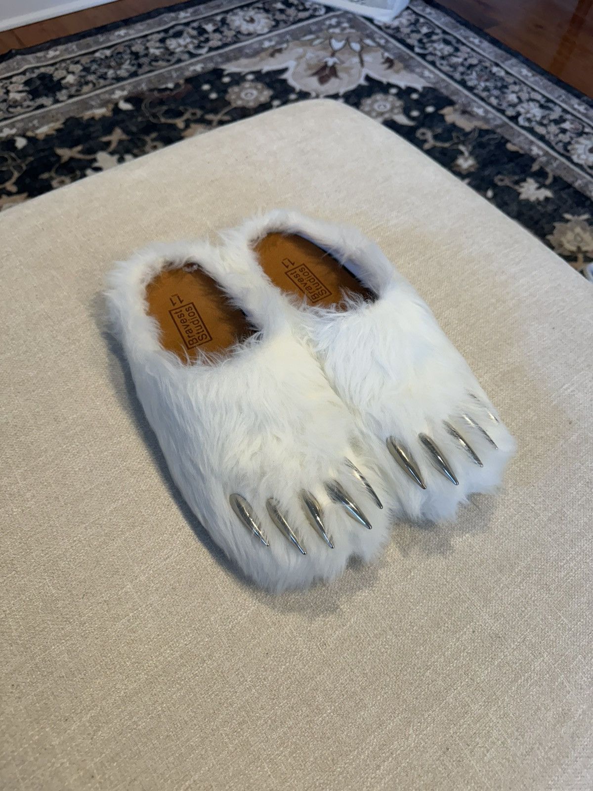 image of Polar Bear Claw Mule Shoes In White Mens Size 11 - Bravest Studios