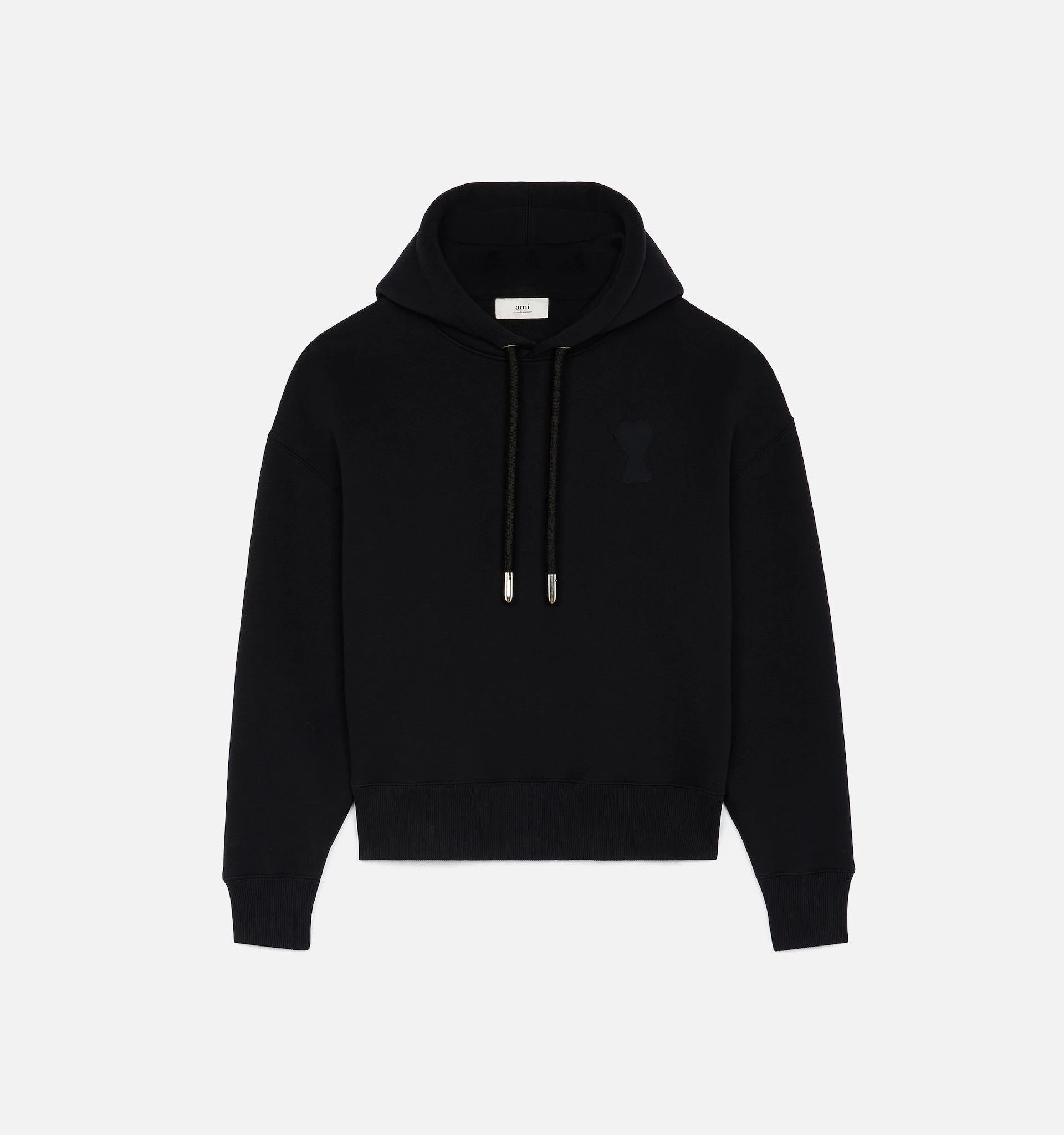 image of Ami De Coeur Technical Patch Hoodie in Black, Men's (Size Small)