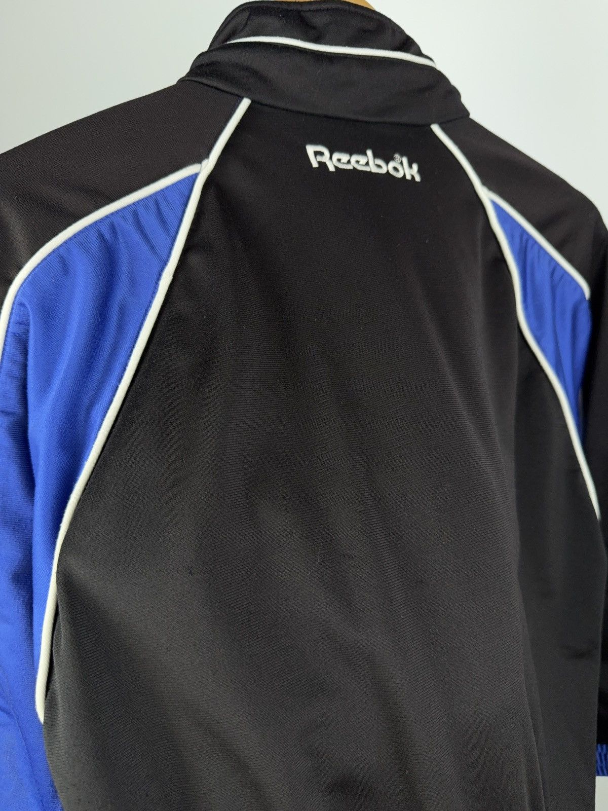 Reebok Vintage 90s Reebok Vector Logo Track Jacket Black Blue Size US S / EU 44-46 / 1 - 15 Thumbnail