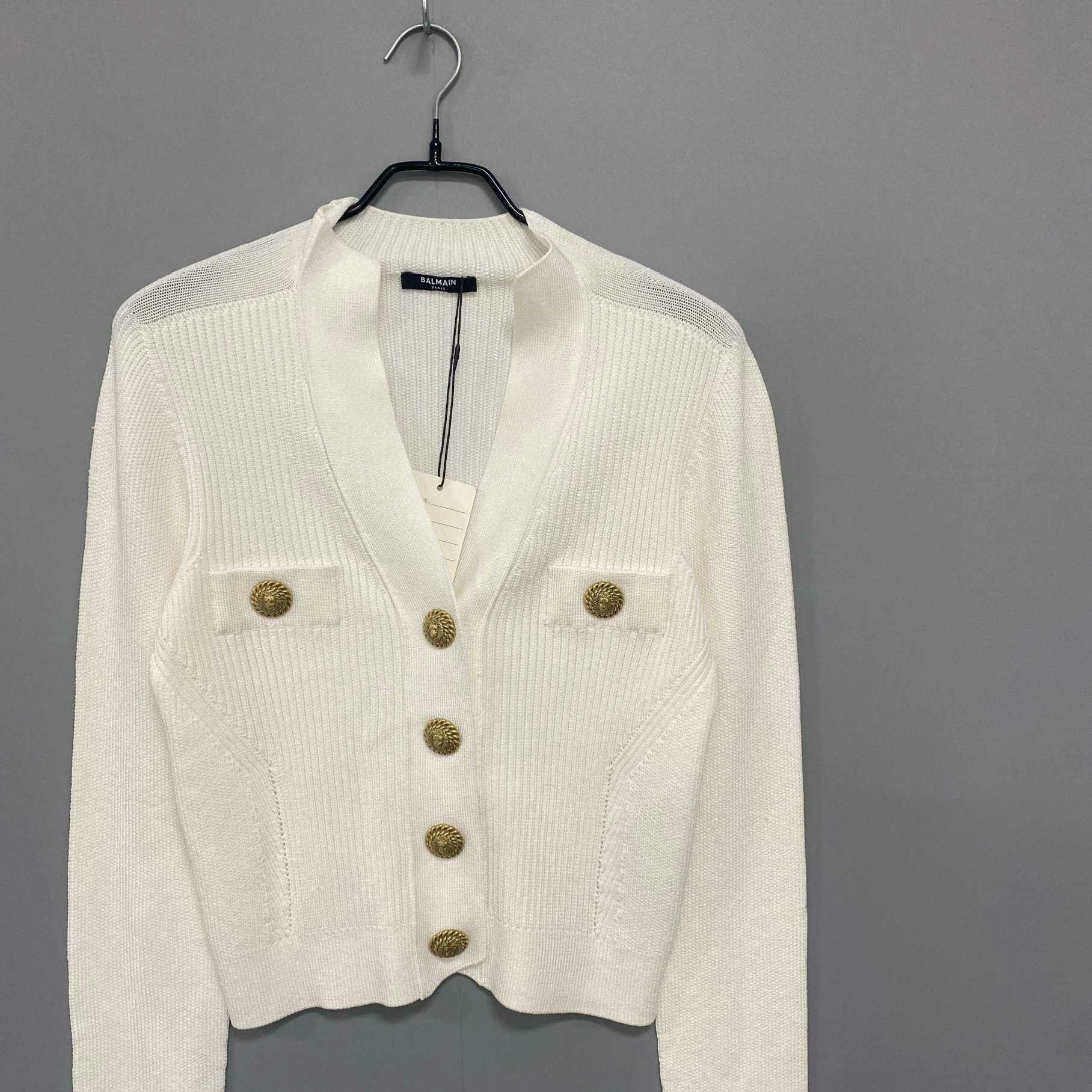 Balmain Balmain White Sweater S Women Size S / US 4 / IT 40 - 1 Thumbnail