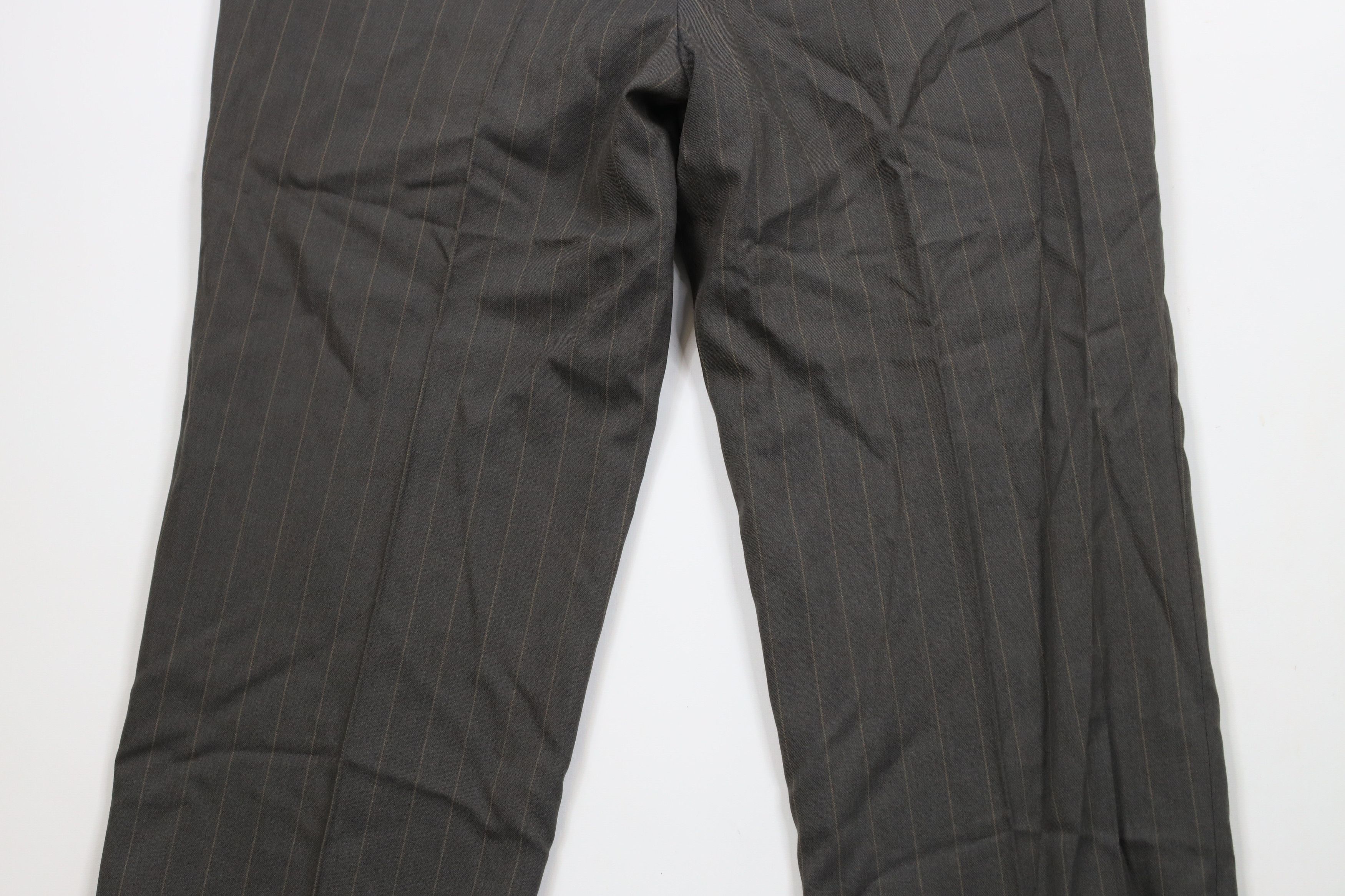 Vintage Vintage 90s Streetwear Wool Striped Wide Leg Chino Pants Size US 33 - 11 Thumbnail