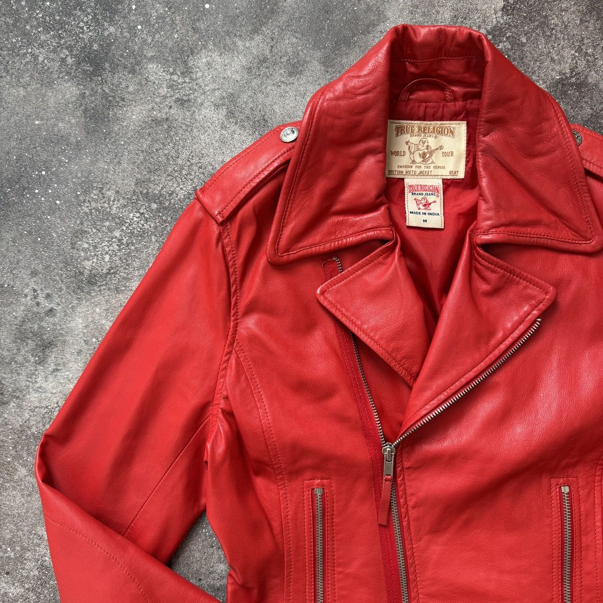 True Religion True Religion Vintage Y2K Leather Moto Jacket Size M / US 6-8 / IT 42-44 - 3 Thumbnail
