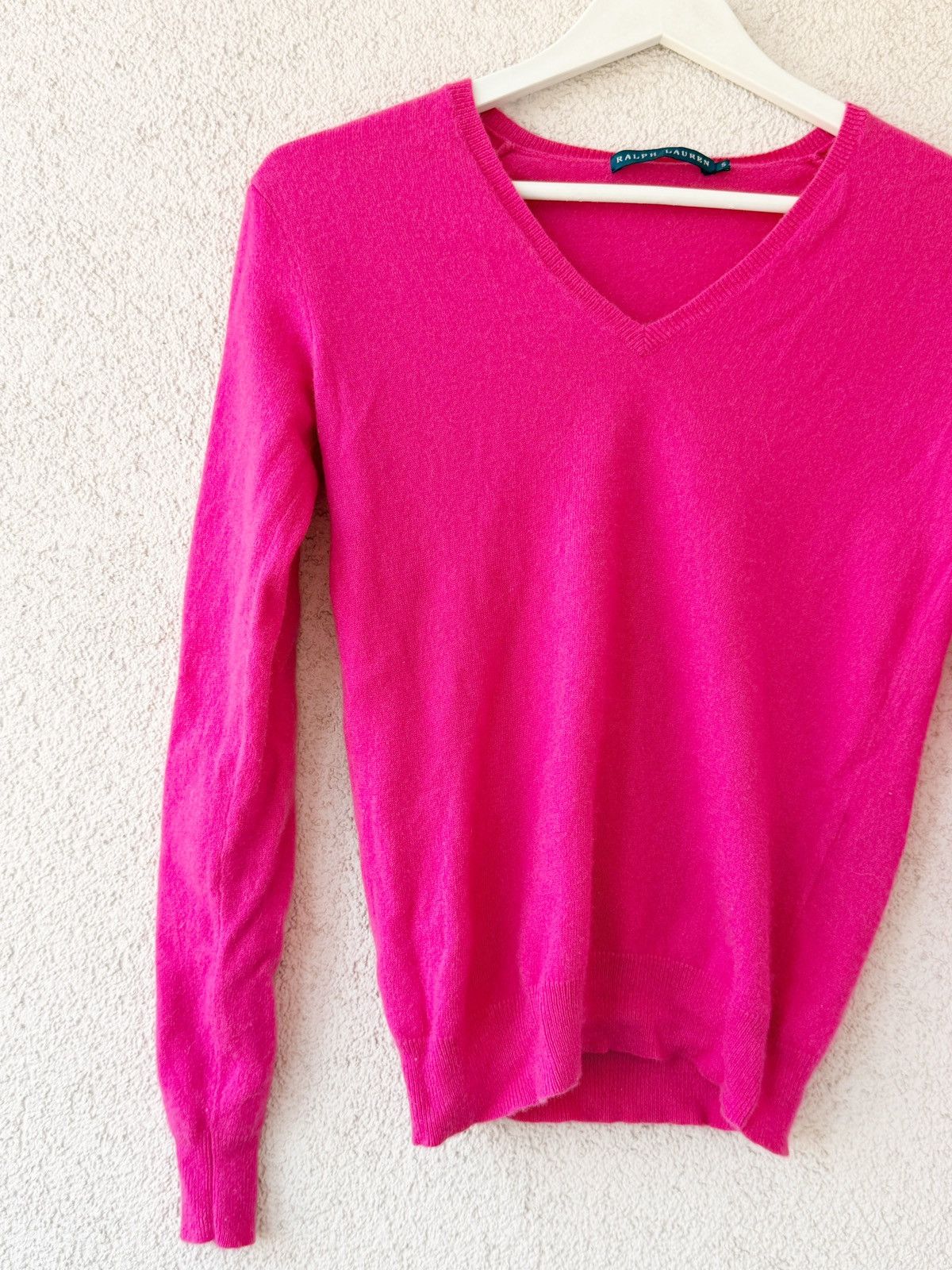 Polo Ralph Lauren Ralph Lauren Pink Cashmere Sweater V-Neck Size S Luxury Size S / US 4 / IT 40 - 4 Thumbnail