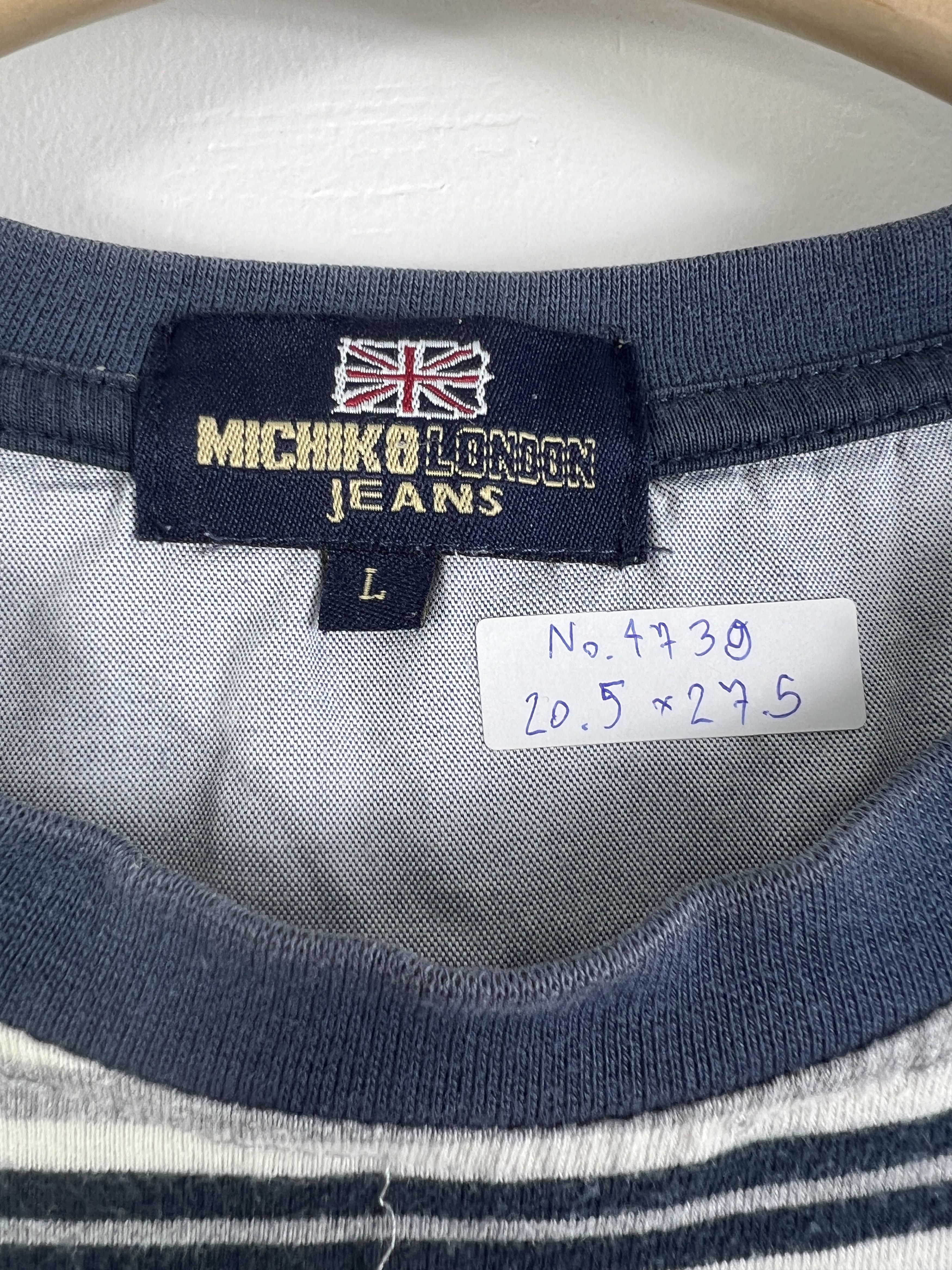 Jean × Michiko Koshino London No.4739 Michiko London Jeans Striped Pocket Tee (L) Size US L / EU 52-54 / 3 - 3 Thumbnail