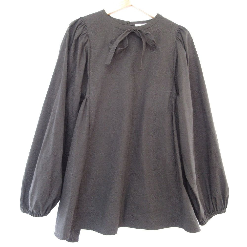 Other Other yori Side Gather Peplum Ribbon Long Sleeve Blouse Others Tops YR2221-105AW DUTY FREE for USA Size ONE SIZE - 1 Thumbnail