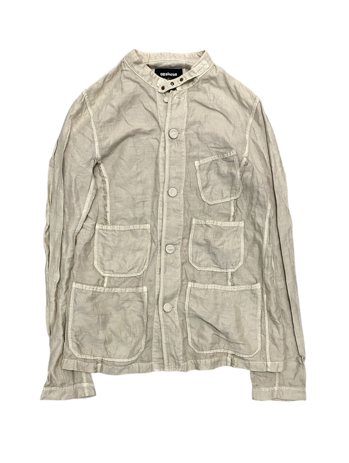 image of 08Sircus x Kiminori Morishita Ss11 Kiminori Morishita Lab Mutipocket Light Linen Light Jac in Cream