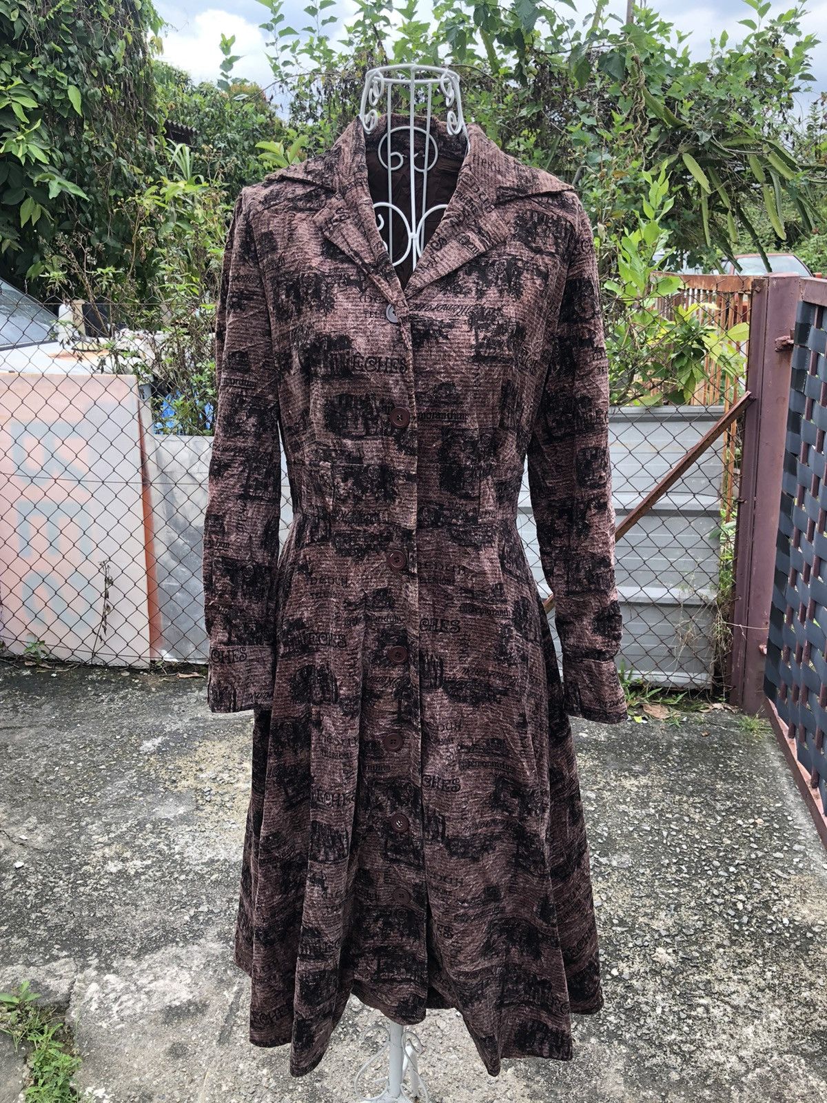If Six Was Nine 💥RARE!💥 Vintage Punk Poem Style Long Corduroy Jacket Size M / US 6-8 / IT 42-44 - 2 Thumbnail