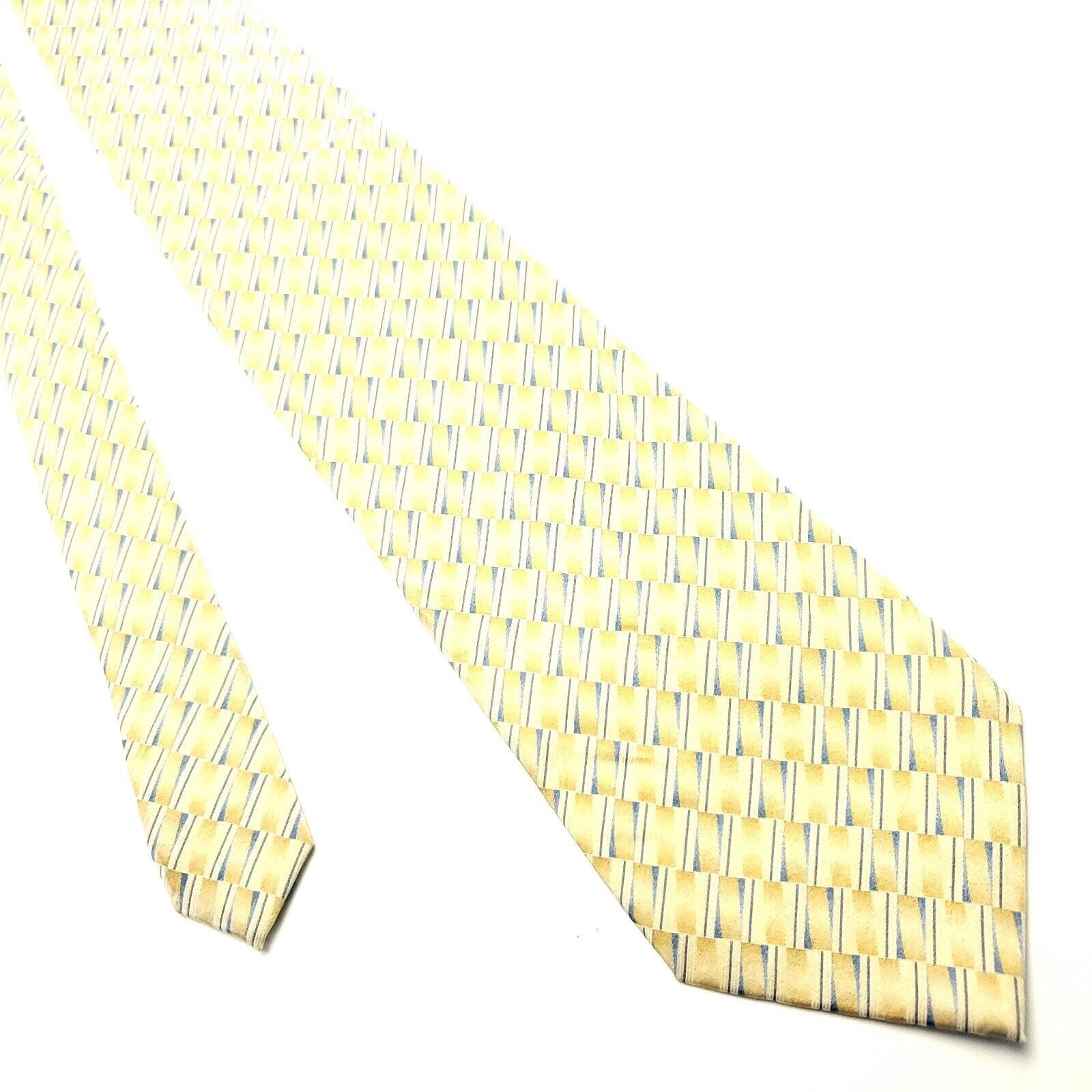 Croft & Barrow Croft & Barrow Yellow Silk Tie Woven Wide Check Size ONE SIZE - 1 Thumbnail