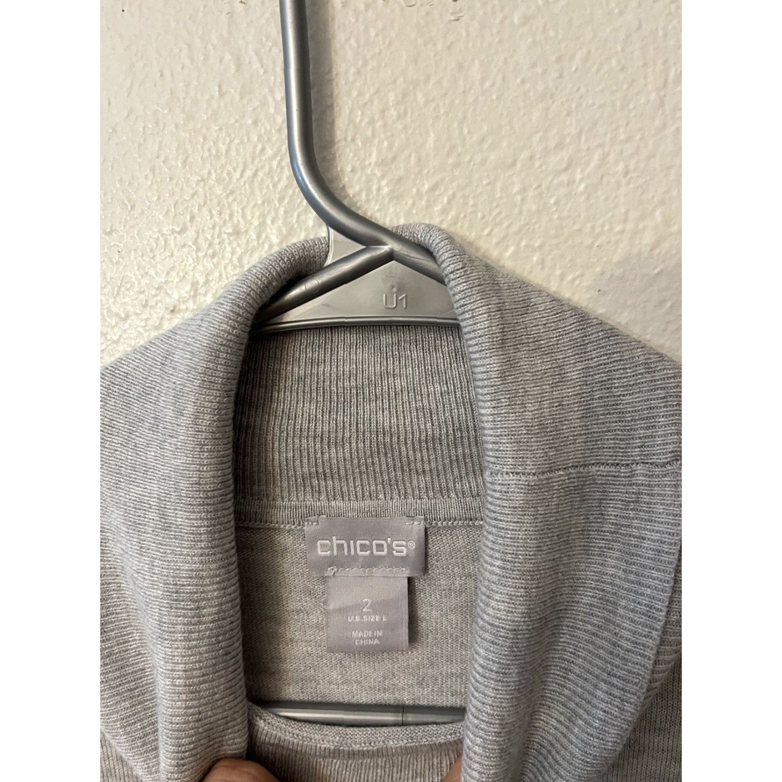 Vintage Chicos Featherweight Turtleneck Tunic Sz 2 Medium Cashmere Sweater Handkerchief Shirt Womens Tunic Long Sleeve Gray Cashmere, Cashmere Blend Size L / US 10 / IT 46 - 3 Thumbnail