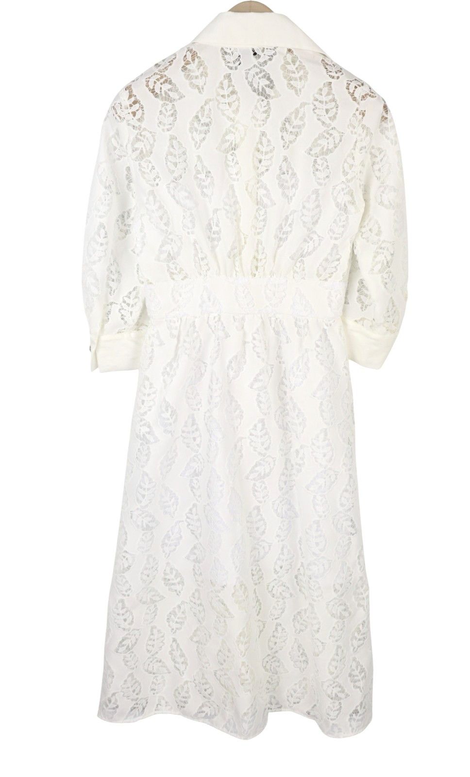 Sandro 36 S White Perforated Lace Snap Buttons 3/4 Sleeve 88492 Size S / US 4 / IT 40 - 5 Thumbnail