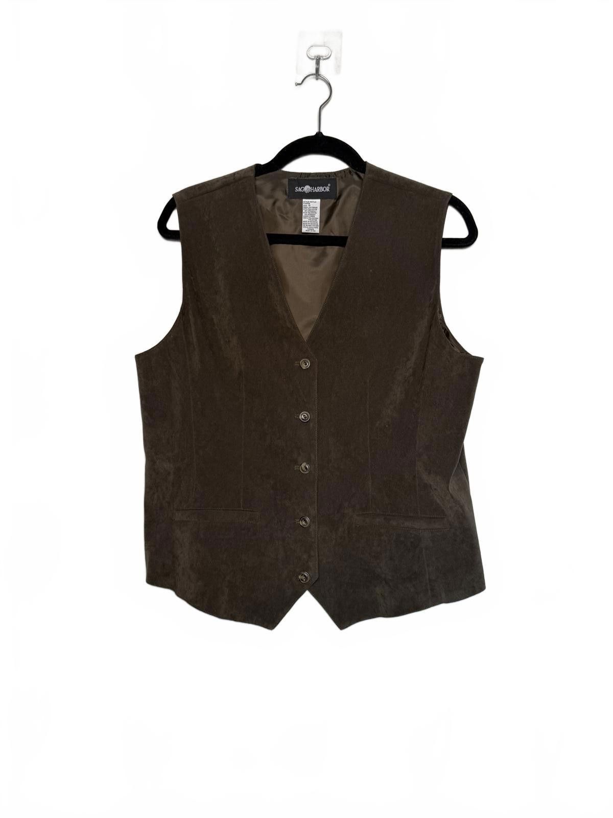 Other Vintage 90s Dark Green Suede Vest Size L / US 10 / IT 46 - 1 Thumbnail