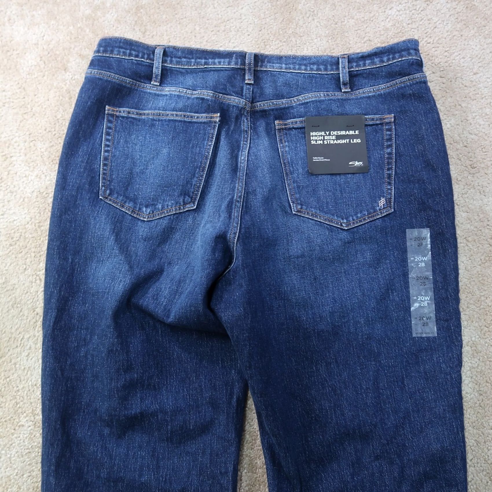 Silver Jeans Co. VINTAGE Silver Jeans Womens 20W x 28S High Rise Slim Straight Jeans Blue Denim pants Stretch 5-Pocket Womens Size 42" / US 20 - 7 Thumbnail