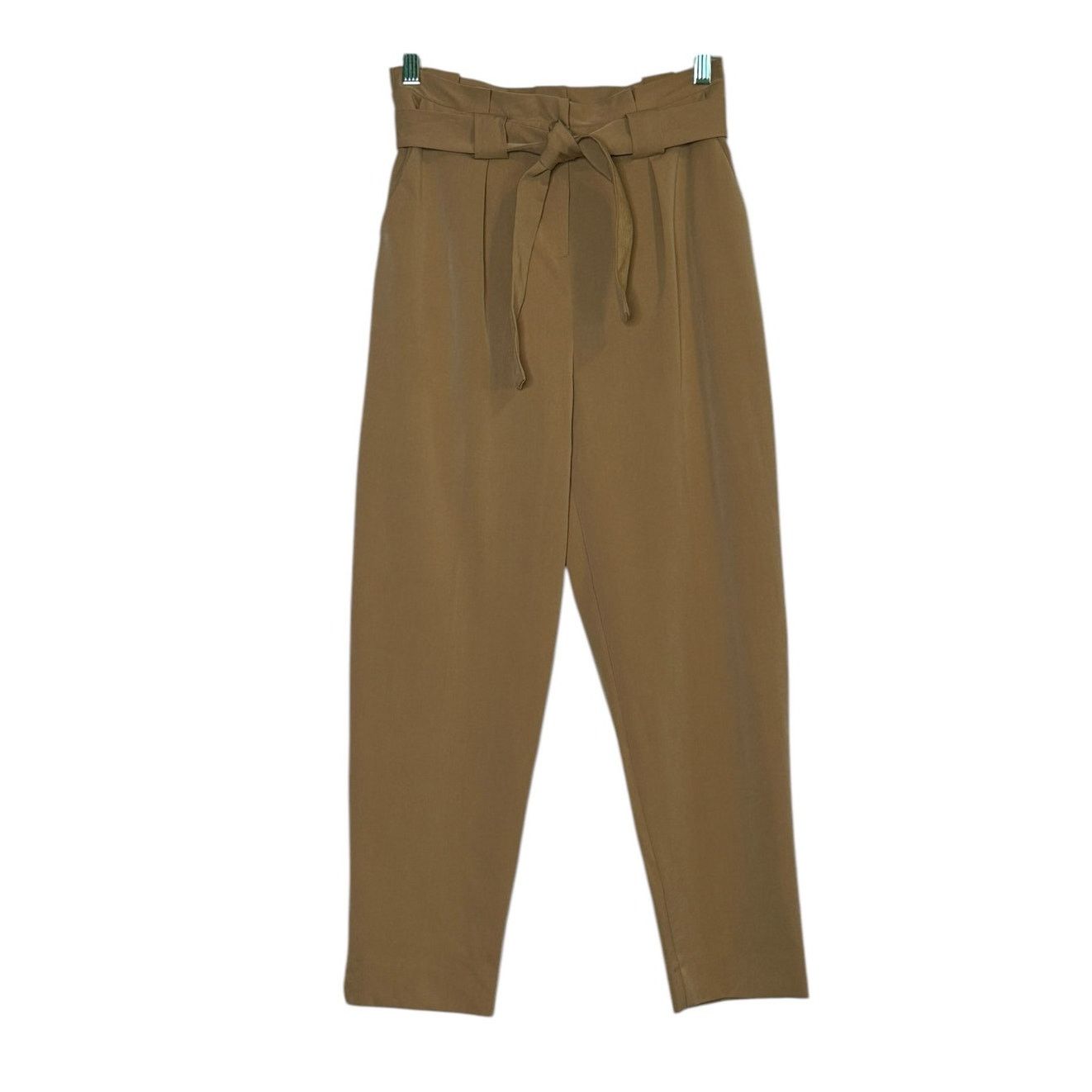Topshop Topshop beige pleated high waist belted crop pants size 2 Size 26" / US 2 / IT 38 - 8 Thumbnail