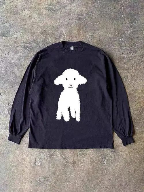Japanese Brand × Vintage Black vintage sheep print long sleeve t-shirt Size US L / EU 52-54 / 3 - 3 Thumbnail