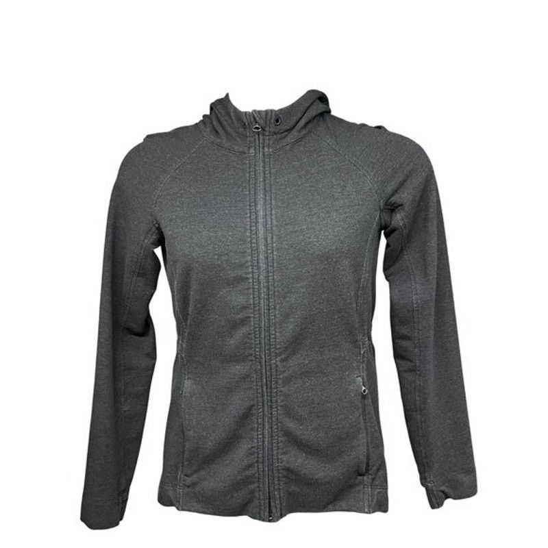 Lululemon Gray Cinch Waist Zip Up Hood Jacket Sz 8 Pockets