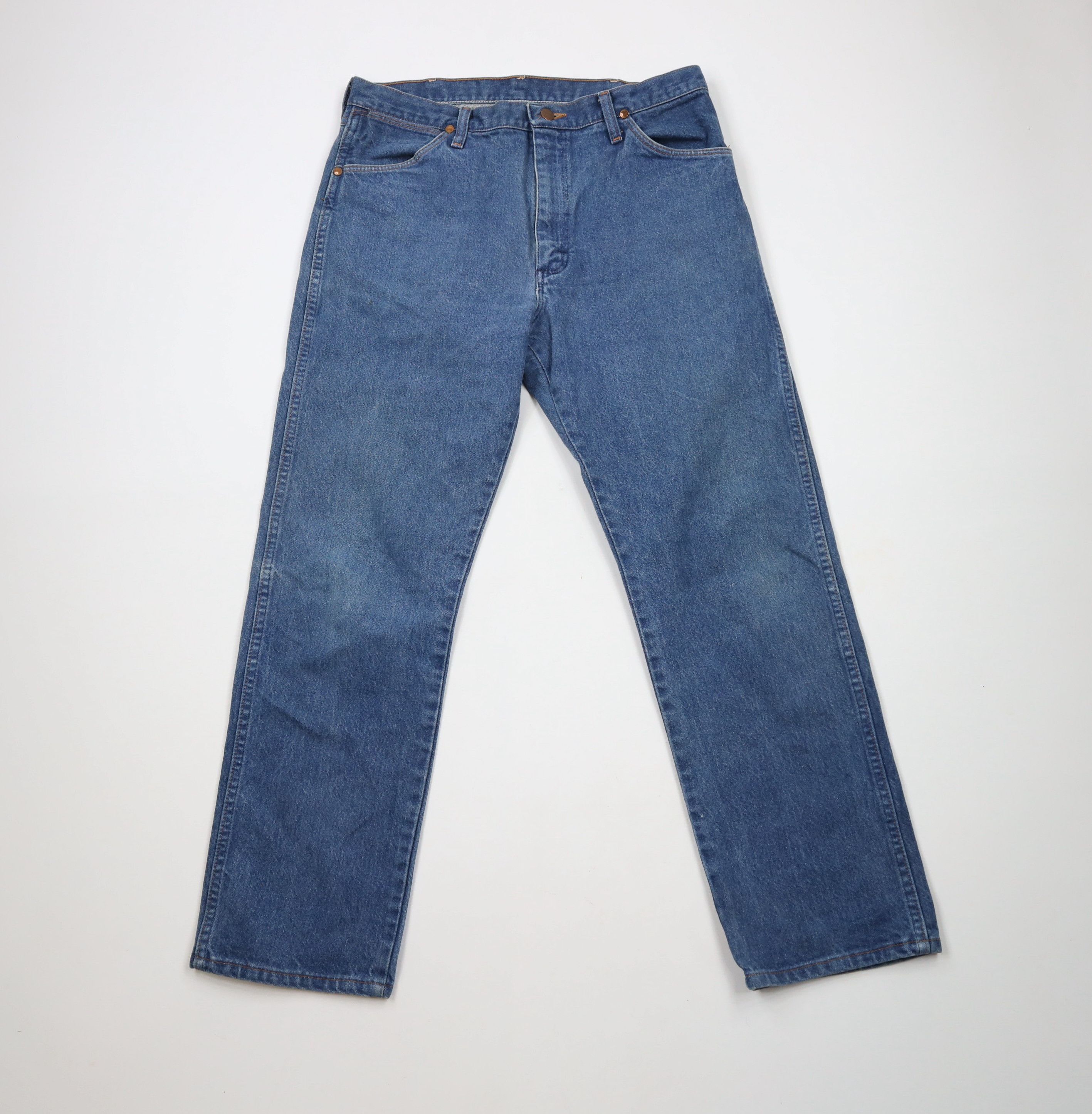 Vintage × Wrangler Vintage 90s Wrangler Leg Western Denim Jeans USA Blue Size US 34 / EU 50 - 1 Thumbnail