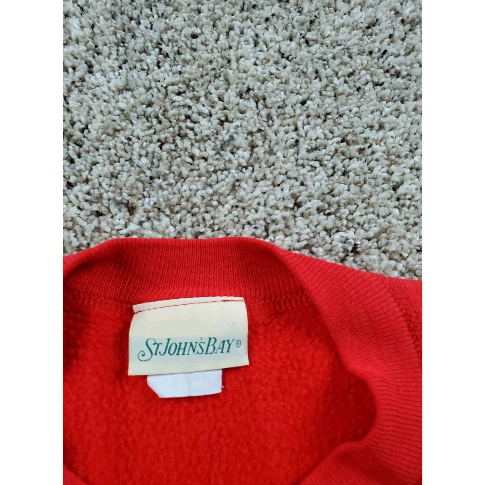 Vintage VINTAGE St. John's Bay Sweatshirt L Men Red Crew Neck 90s USA Pullover Short Sleeve Cotton Polyester Fleece Henley Button Classic Size US L / EU 52-54 / 3 - 4 Thumbnail