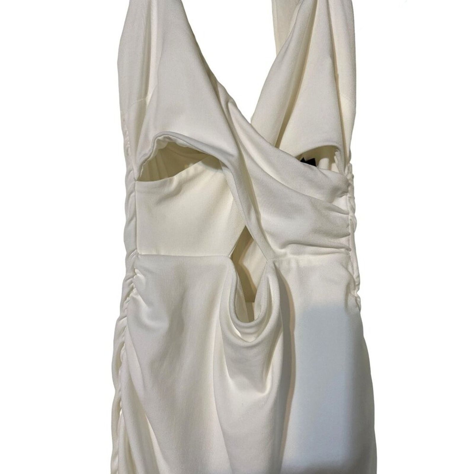 Other Nookie Riley Ring Midi Dress Ivory Lined Ruched Small Size S / US 4 / IT 40 - 6 Thumbnail