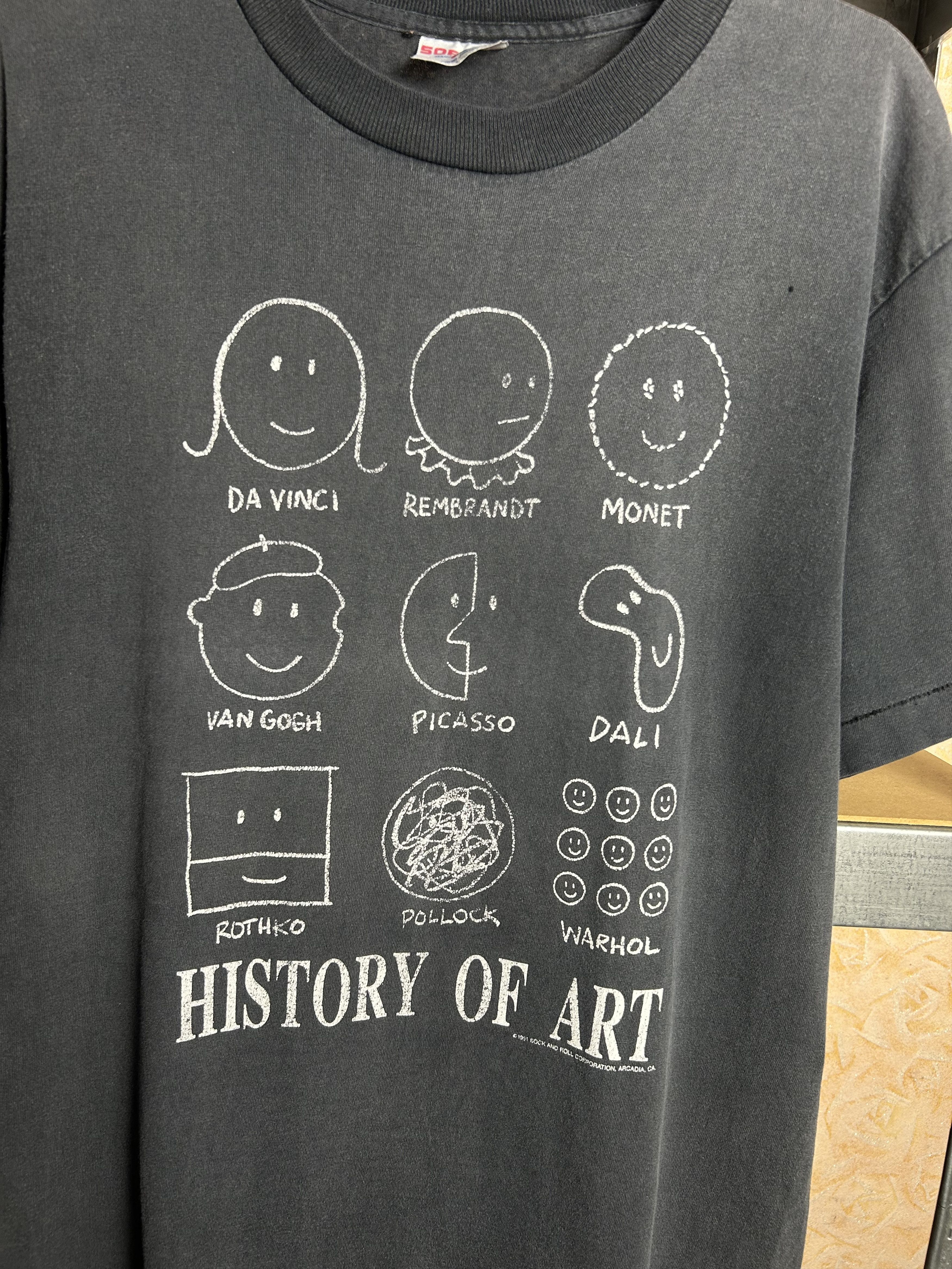 Vintage Vintage 1991 History of Art Da Vincci Wahol Picasso T-shirt Size US L / EU 52-54 / 3 - 3 Thumbnail