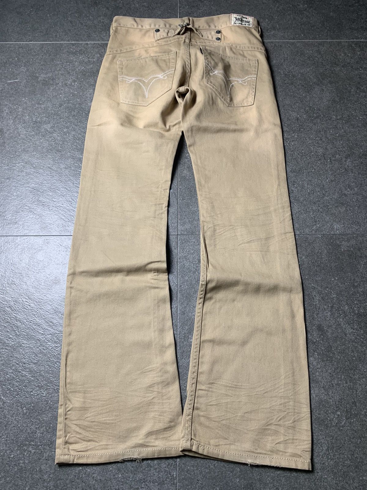JACKROSE 2000s Jackrose Washed Buckle Back Bootcut Pants Size US 30 / EU 46 - 8 Thumbnail