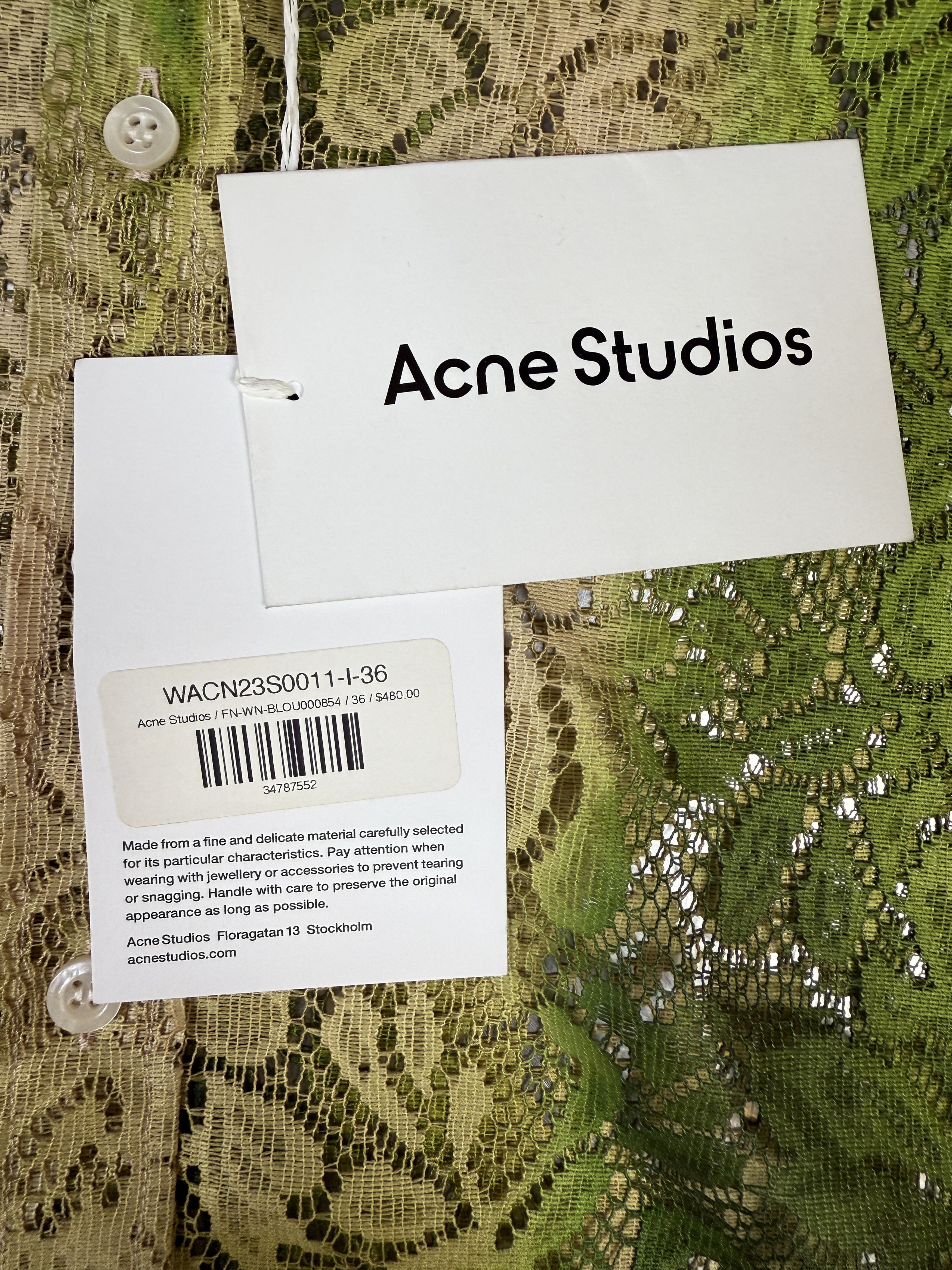 Acne Studios $480 Acne Studios Lace Floral Shirt Size US XS / EU 42 / 0 - 9 Thumbnail