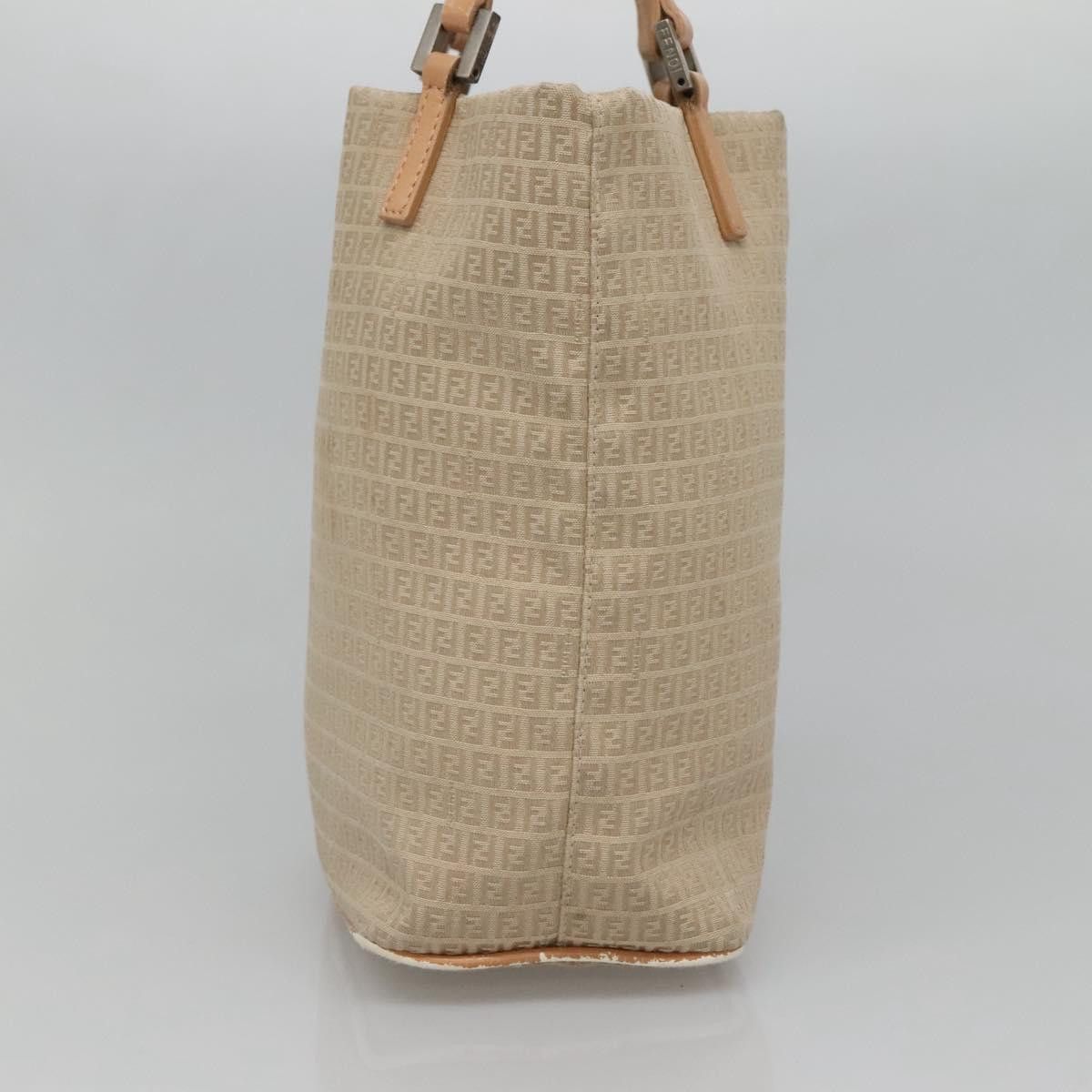 Fendi FENDI Zucchino Canvas Hand Bag Nylon Beige Silver Size ONE SIZE - 4 Thumbnail
