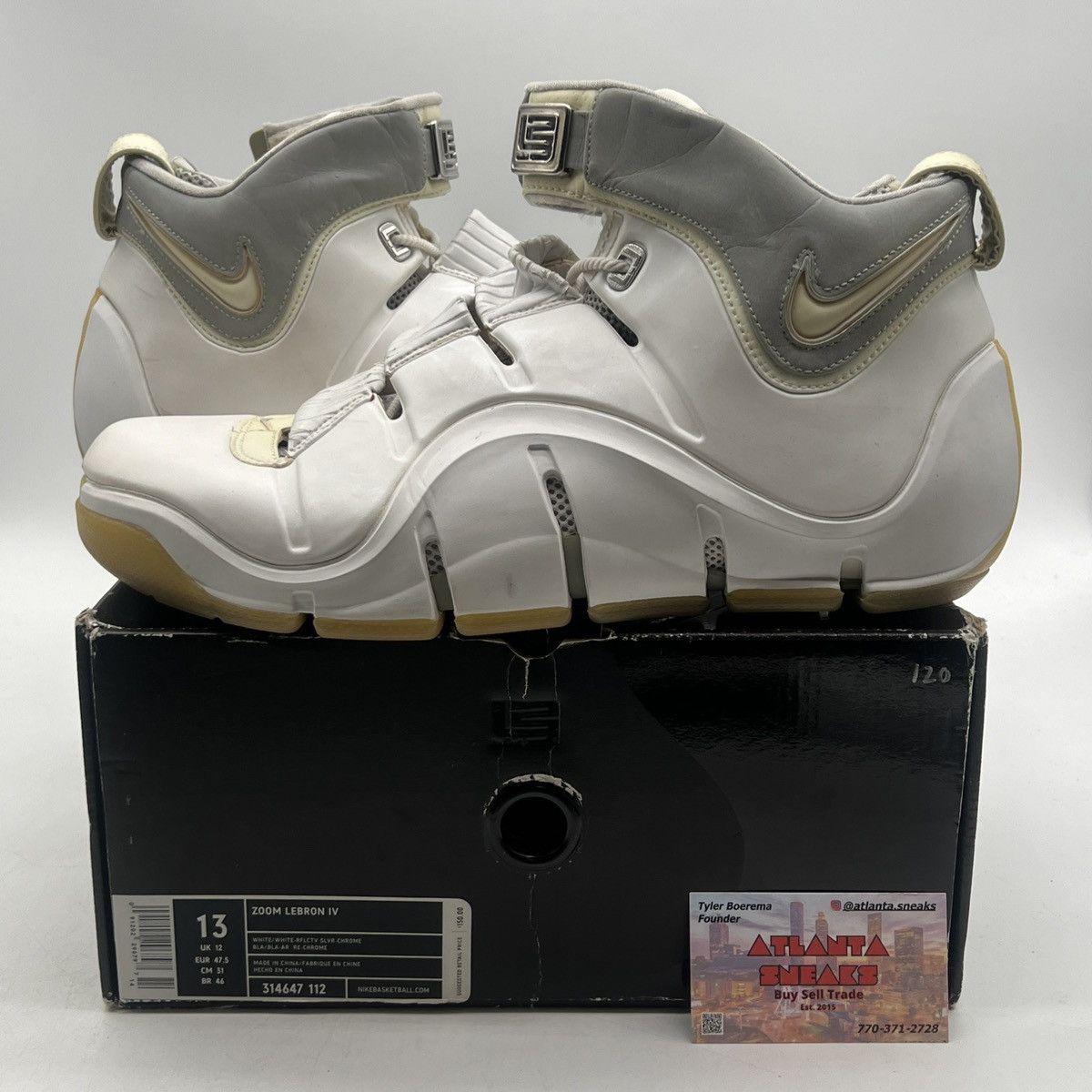 Nike Zoom lebron 4 white chrome Size US 13 / EU 46 - 1 Thumbnail