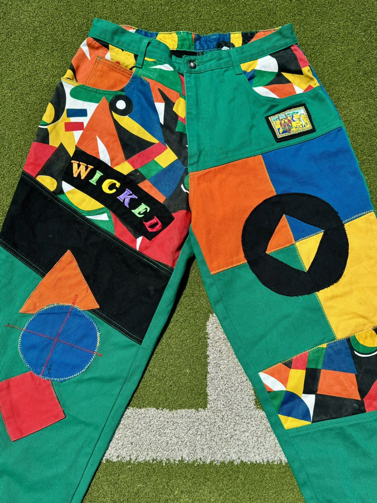 Vintage 1990’s Vintage Bohemian Boho Tribal Funky Hippie Denim Jeans Size US 34 / EU 50 - 5 Thumbnail