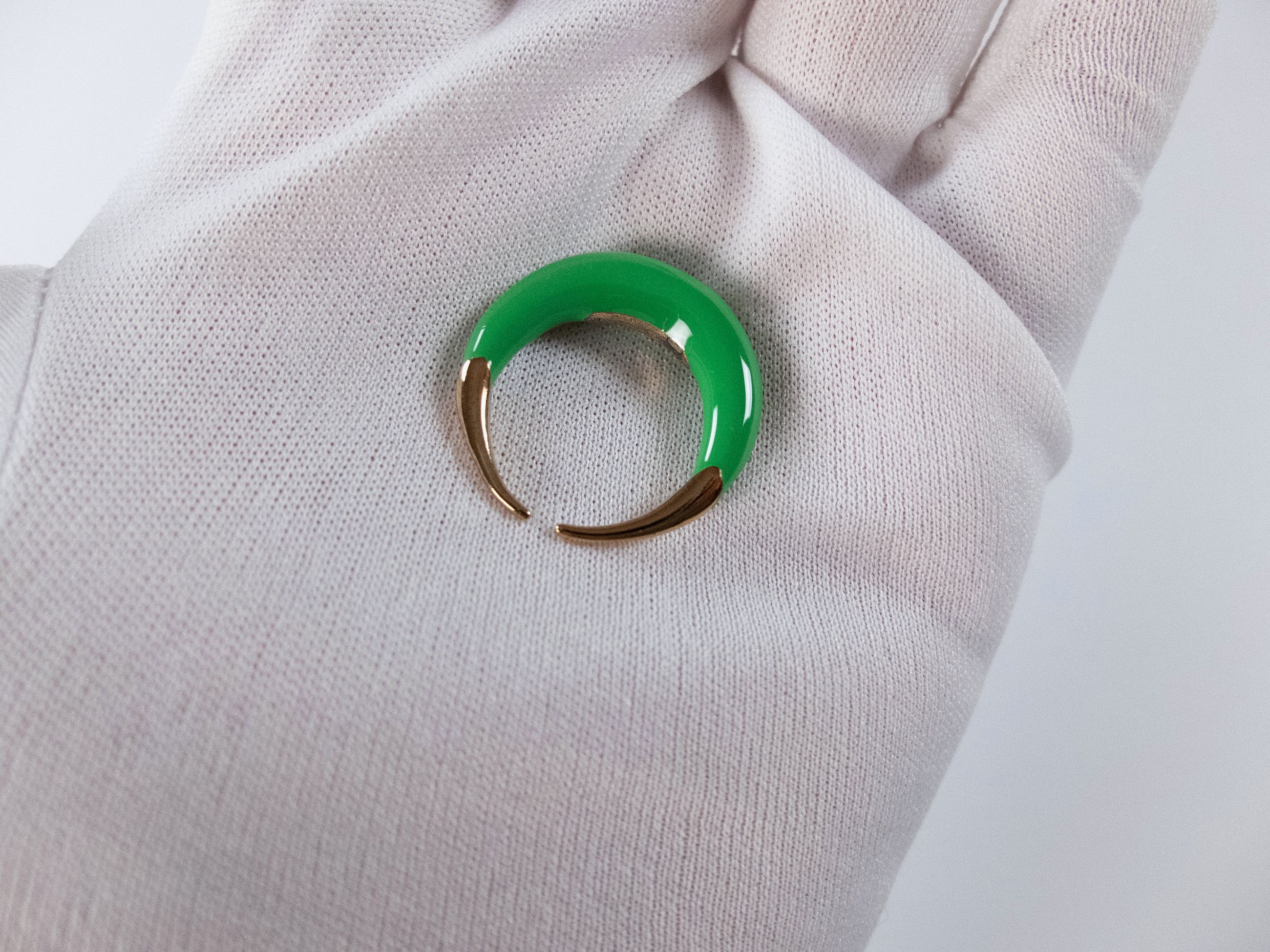 Bottega Veneta BOTTEGA VENETA Spine green sculptural silver ring 8 17 q Size ONE SIZE - 10 Thumbnail