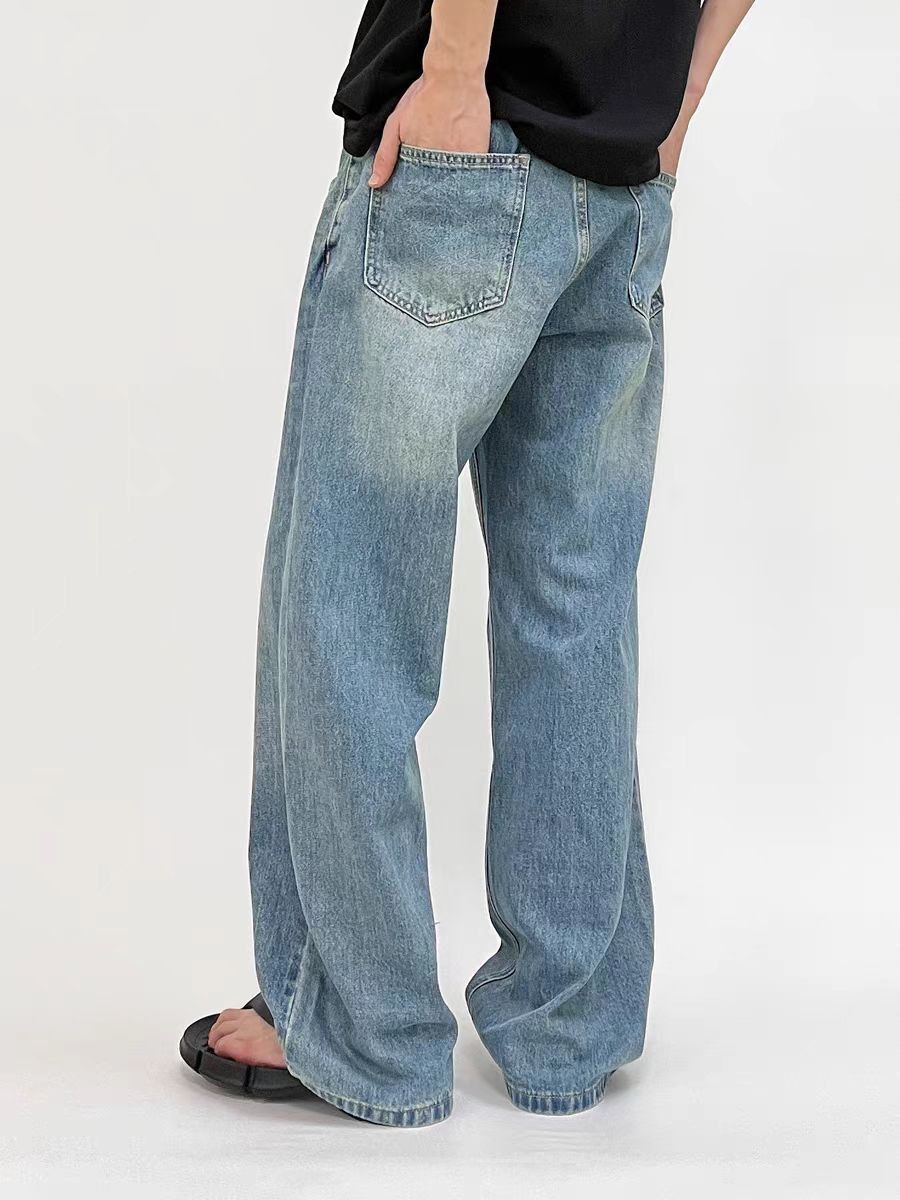 Japanese Brand × Jean Vintage washed wide leg baggy jeans Size US 31 - 4 Thumbnail