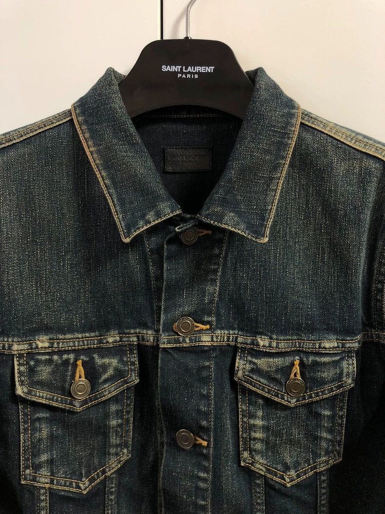 Saint Laurent Paris Saint Laurent Paris Rhinestone embroidered denim jacket-250 Size US L / EU 52-54 / 3 - 4 Thumbnail