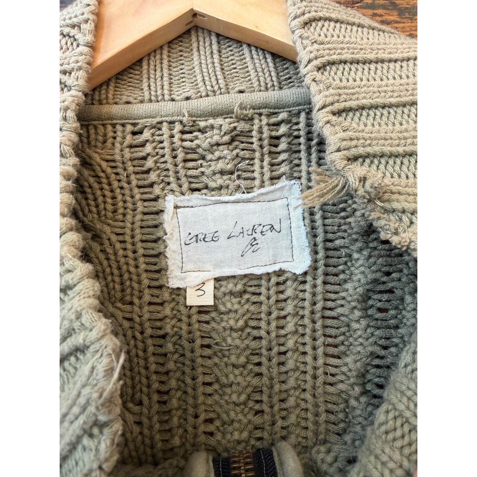Greg Lauren Greg Lauren SAMPLE Army Fisherman Zip Neck Sweater Size US L / EU 52-54 / 3 - 5 Thumbnail