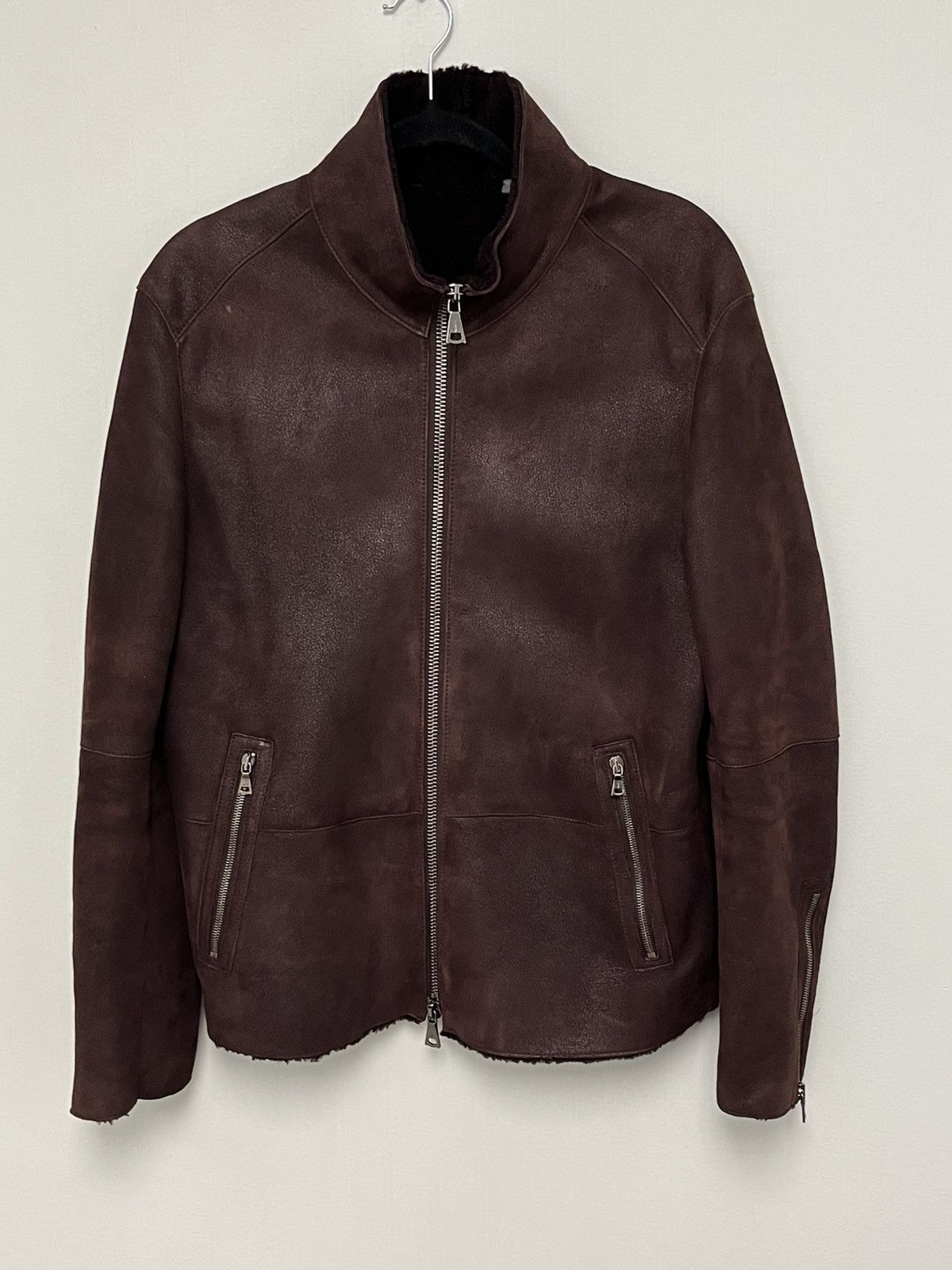 John Varvatos Shearling Moto Backzip jacket. Size EU48 USA38. Size US M / EU 48-50 / 2 - 13 Thumbnail