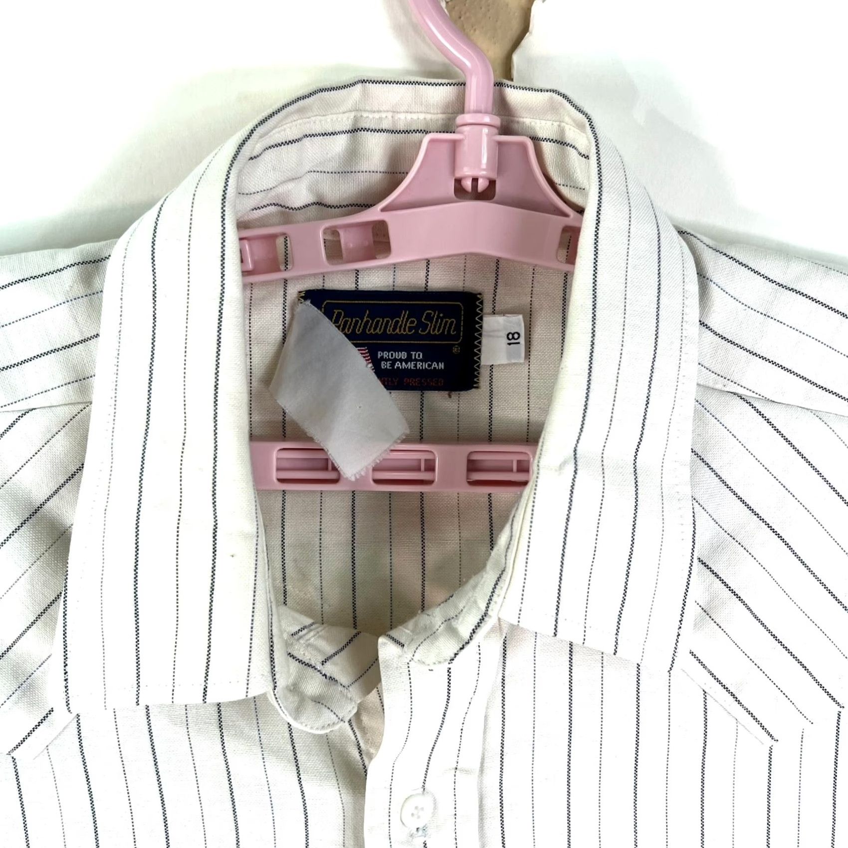 Vintage Panhandle Slim Pearl Snap Striped Button-Up Shirt Mens SZ 18T White Short Sleeve Size US XXL / EU 58 / 5 - 3 Thumbnail