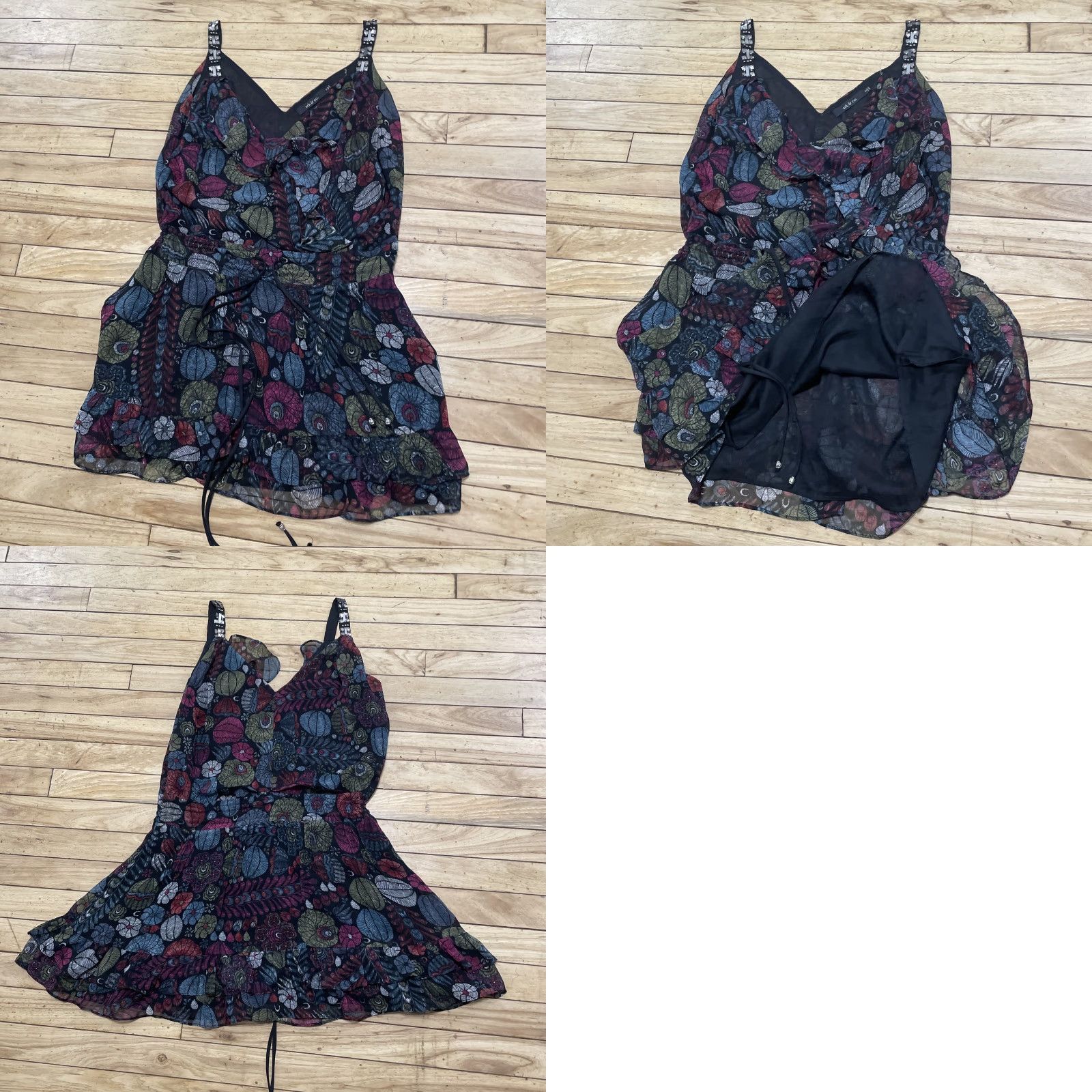 CO VINTAGE: No (skip) Ark & Co Mini Dress Women S y2k Cocktail Fairy Ruffle Floral Whimsy Size S / US 4 / IT 40 - 11 Thumbnail