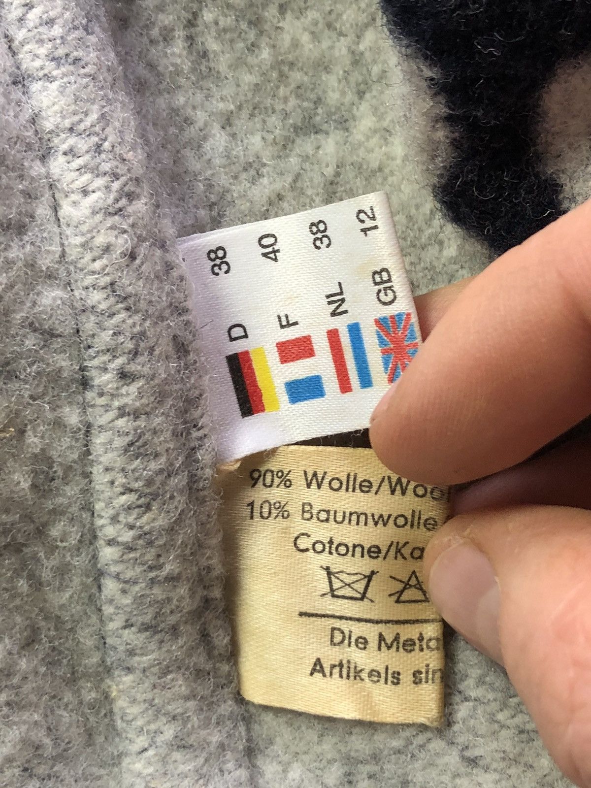 Vintage Women’s Wool Blend Jacket – Nordic Reindeer Design UK 12 Size L / US 10 / IT 46 - 5 Thumbnail