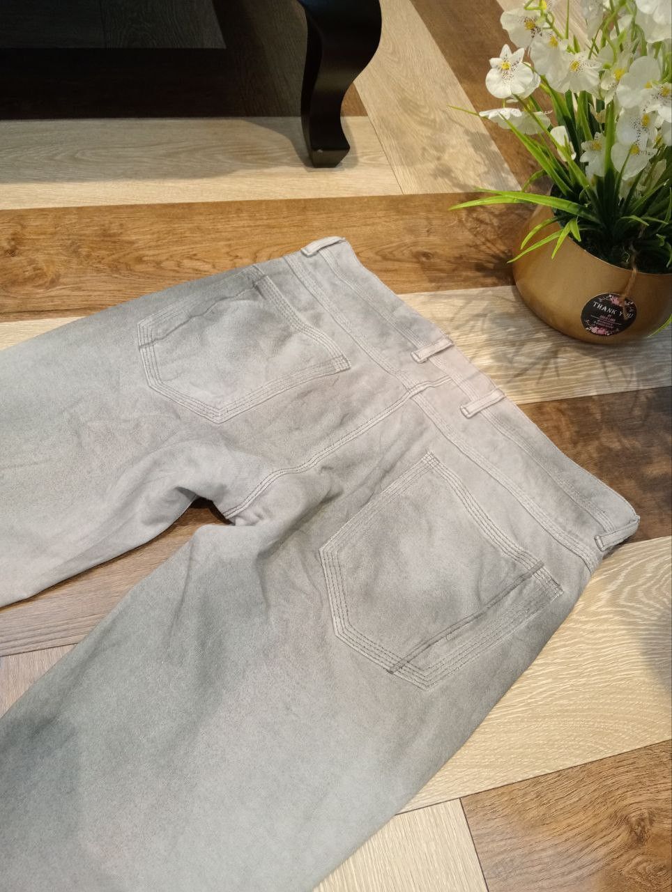 Neil Barrett BLACKBARRETT BY NEIL BARRETT LIGHT GRAY ACID JEANS Size US 33 - 13 Thumbnail