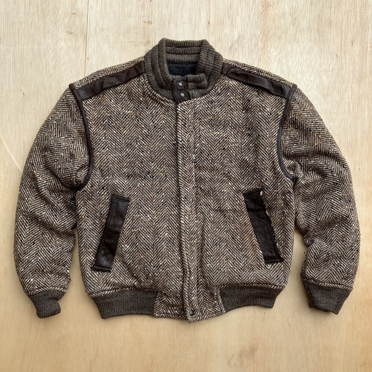 Bjorn Borg × Vintage BJORN BORG WOOL TARTAN BOMBER JACKET Size US M / EU 48-50 / 2 - 1 Thumbnail