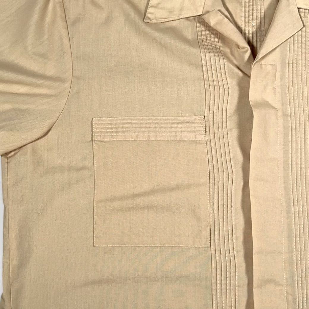 Vintage VINTAGE Guayabera Shirt Adult LARGE Brown Cuban Wedding Embroidered Buttons 70s Size US L / EU 52-54 / 3 - 7 Thumbnail