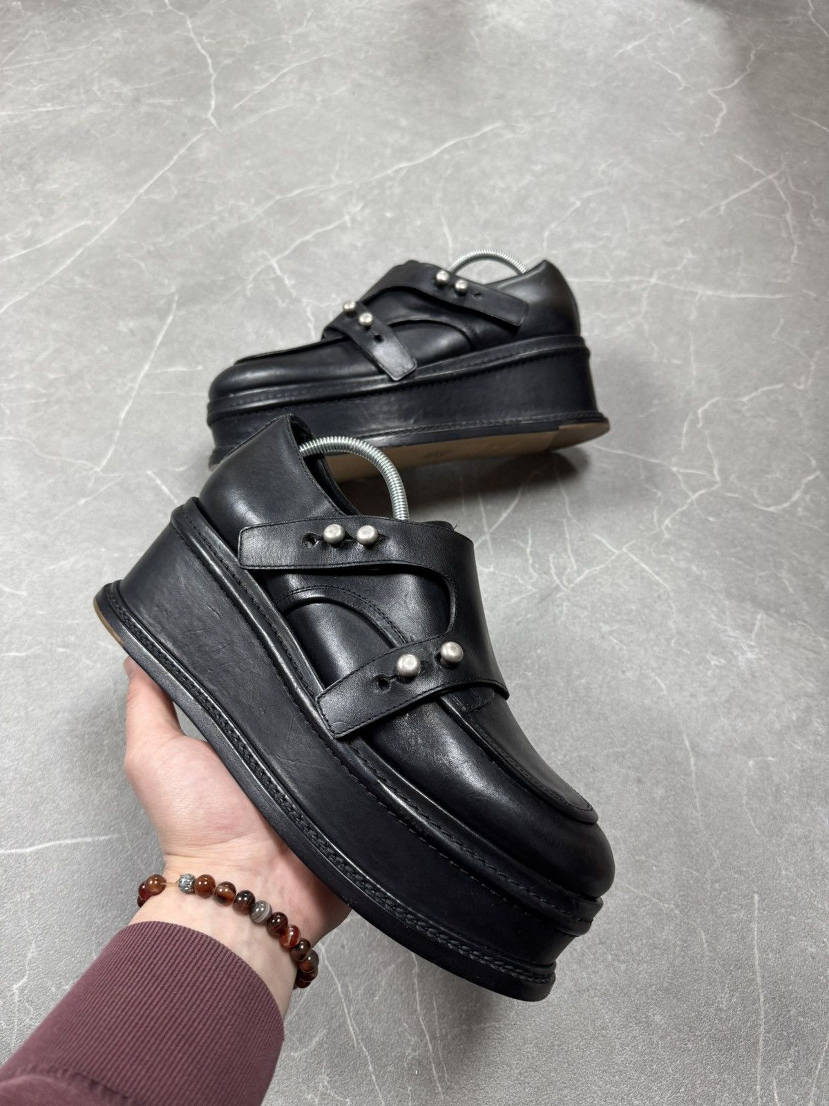 Maison Margiela Maison Margiela Rare Platforms Black Leather Fastener Size US 9 / IT 39 - 1 Thumbnail