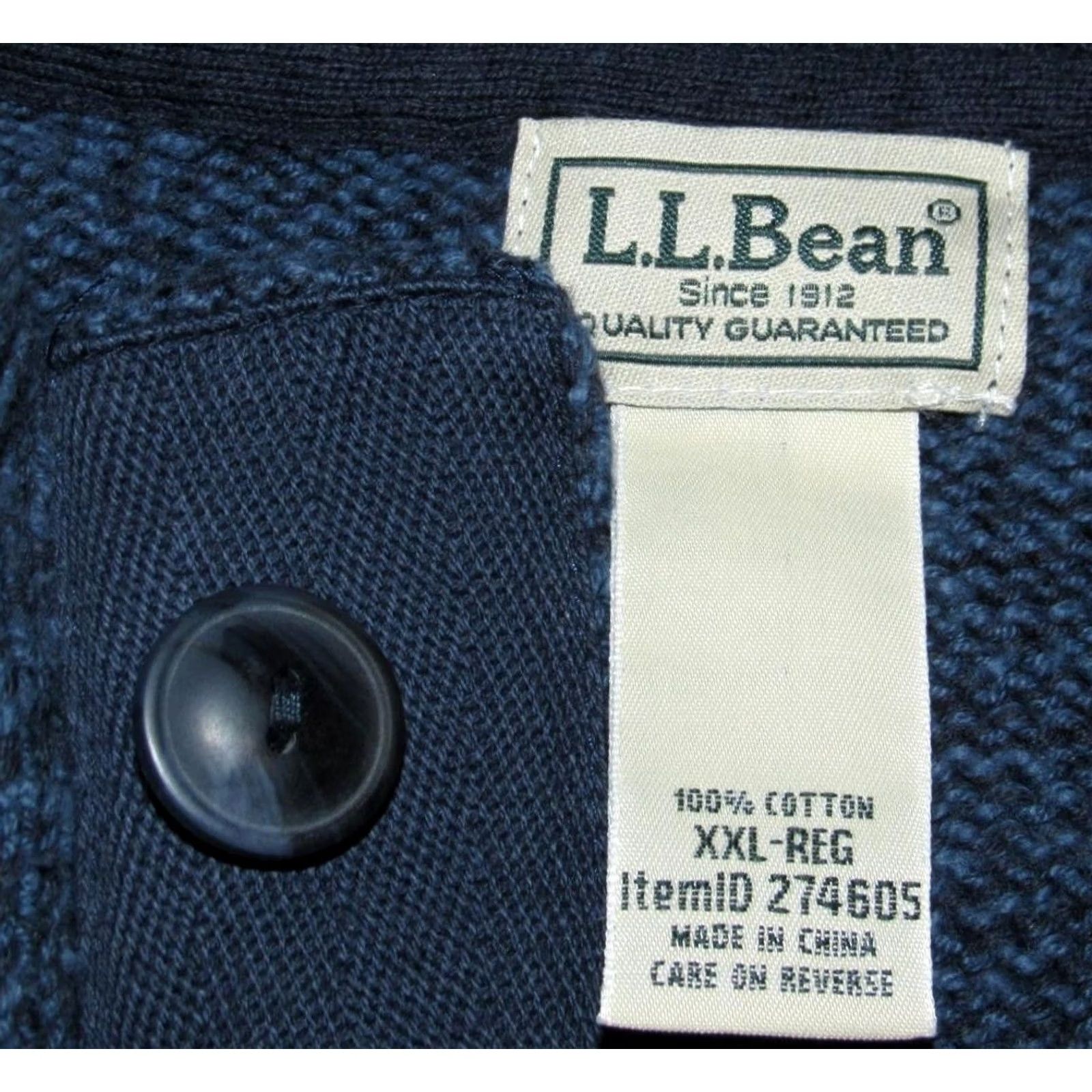 Vintage LL BEAN Blue Cotton Henley Sweater XXL Mens Size US XXL / EU 58 / 5 - 3 Thumbnail