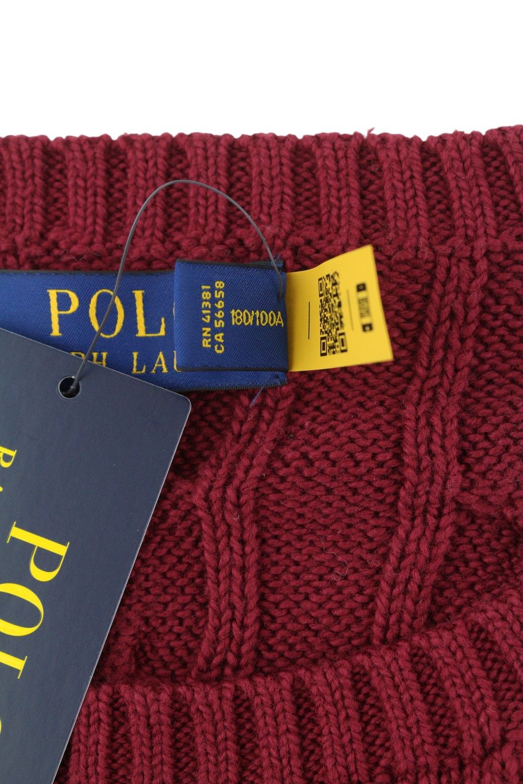 Ralph Lauren RED L Burgundy Cable Knit Pullover Jumper 86919 Size US L / EU 52-54 / 3 - 11 Thumbnail