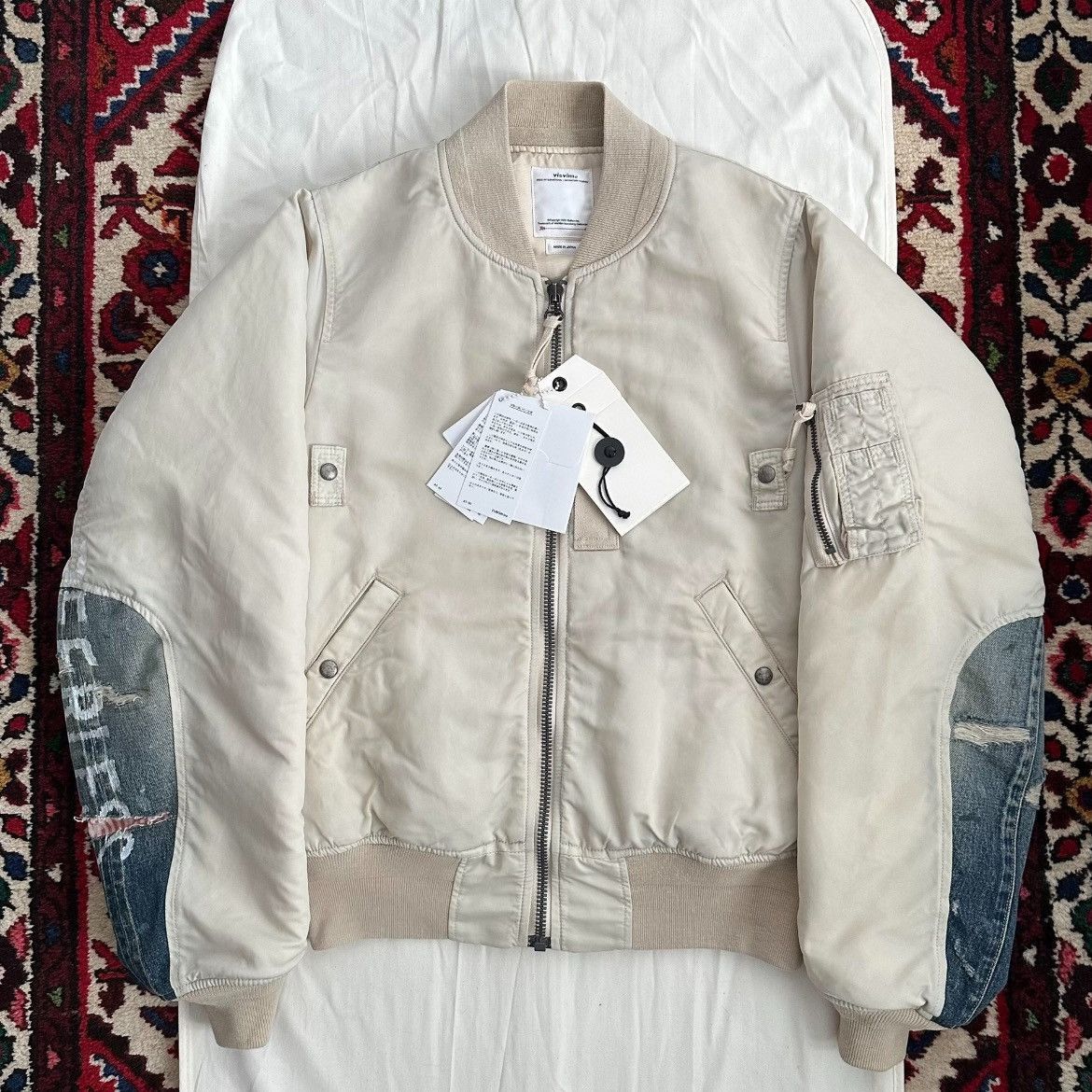 Visvim Sz 2 Visvim 19AW Thorson Ma-1 denim patches jacket Size US M / EU 48-50 / 2 - 1 Thumbnail