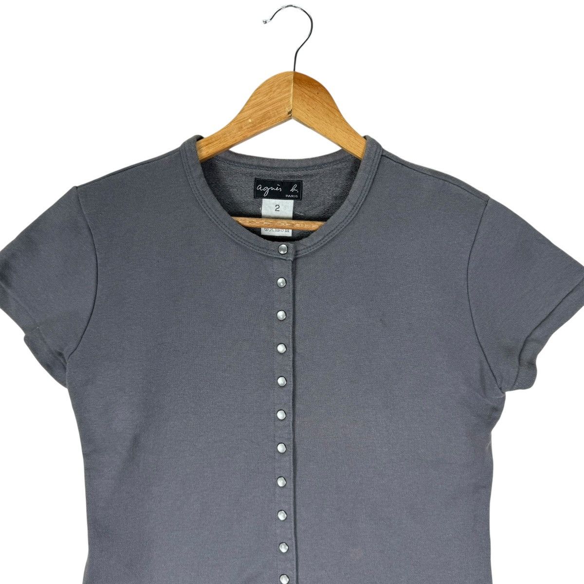 agnes b. 🌟AGNES B SNAP BUTTON CARDIGAN SHORT SLEEVE SWEATER Size M / US 6-8 / IT 42-44 - 2 Thumbnail