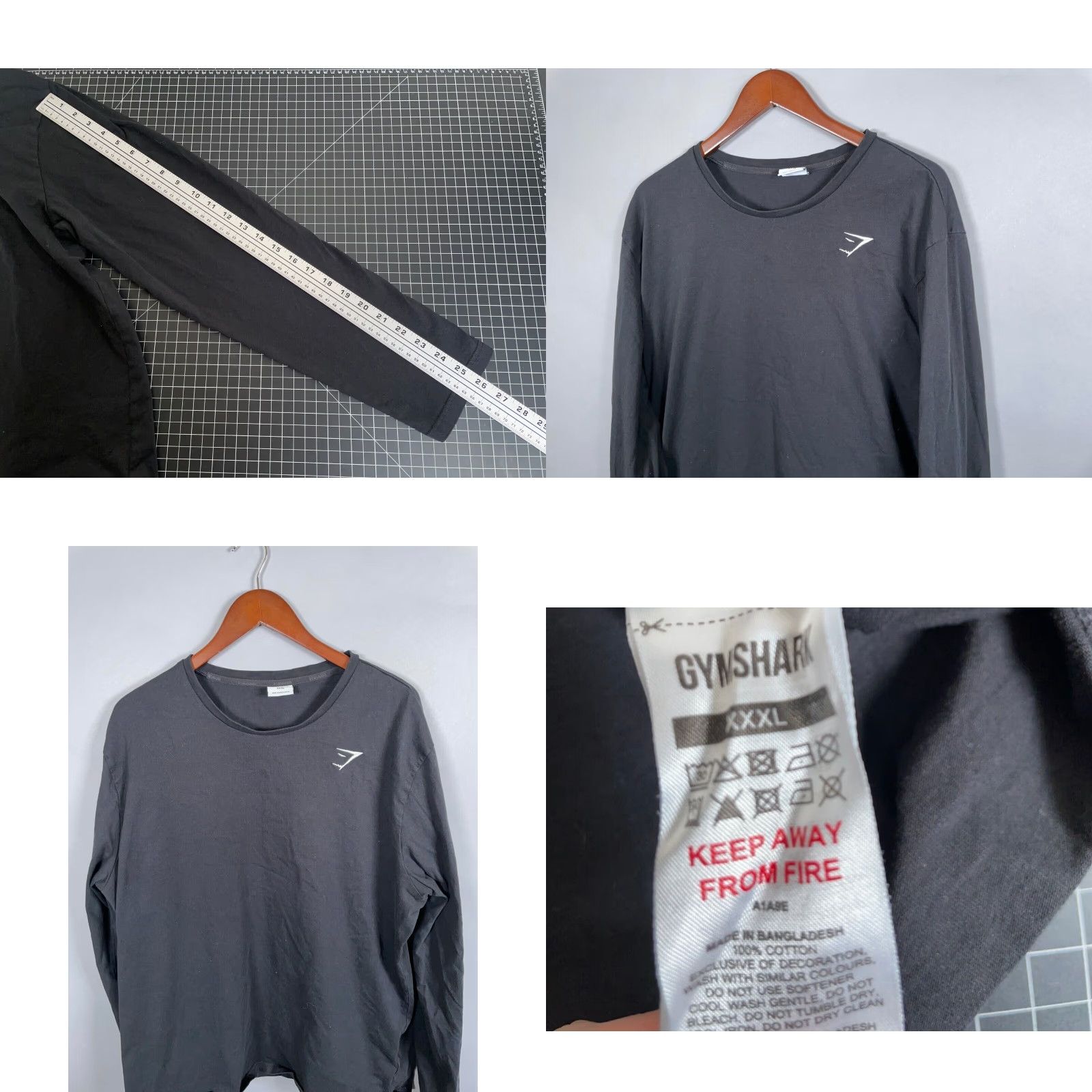Gymshark VINTAGE Gymshark Men's T-Shirt Long Sleeve Crew Neck Cotton Logo 3XL Black Athleisure Size US XXL / EU 58 / 5 - 8 Thumbnail