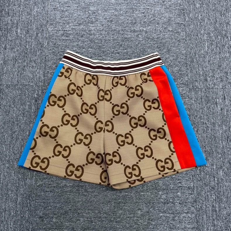 Gucci Gucci Size S Contrast color striped old flower shorts 2505 Size 26" / US 2 / IT 38 - 1 Thumbnail
